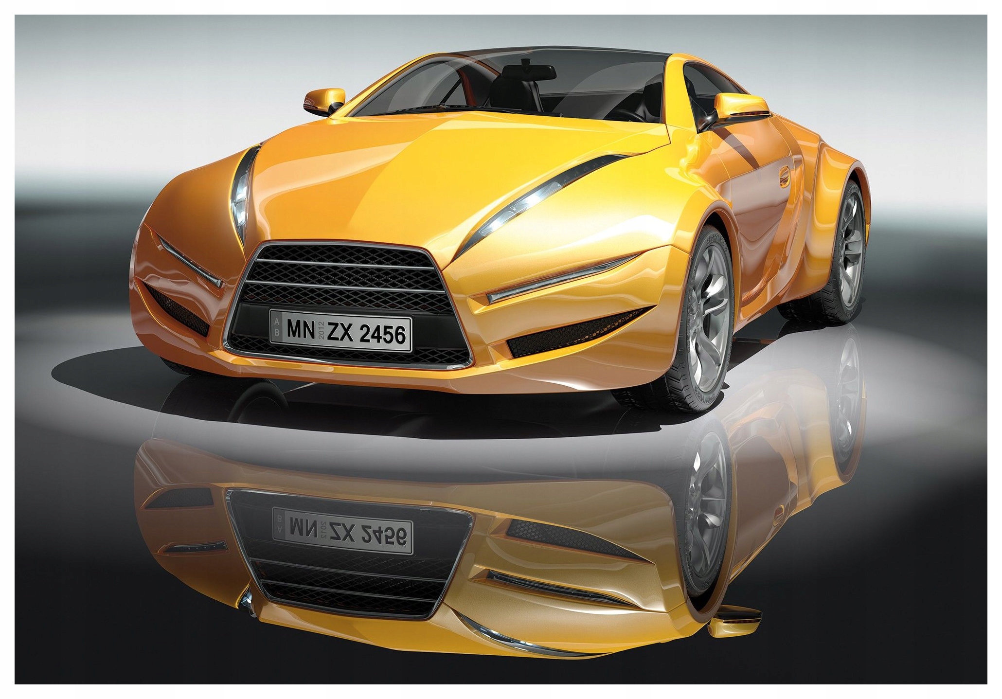 Fototapeta Žlté športové auto do moderného interiéru 312x219 lepidlo