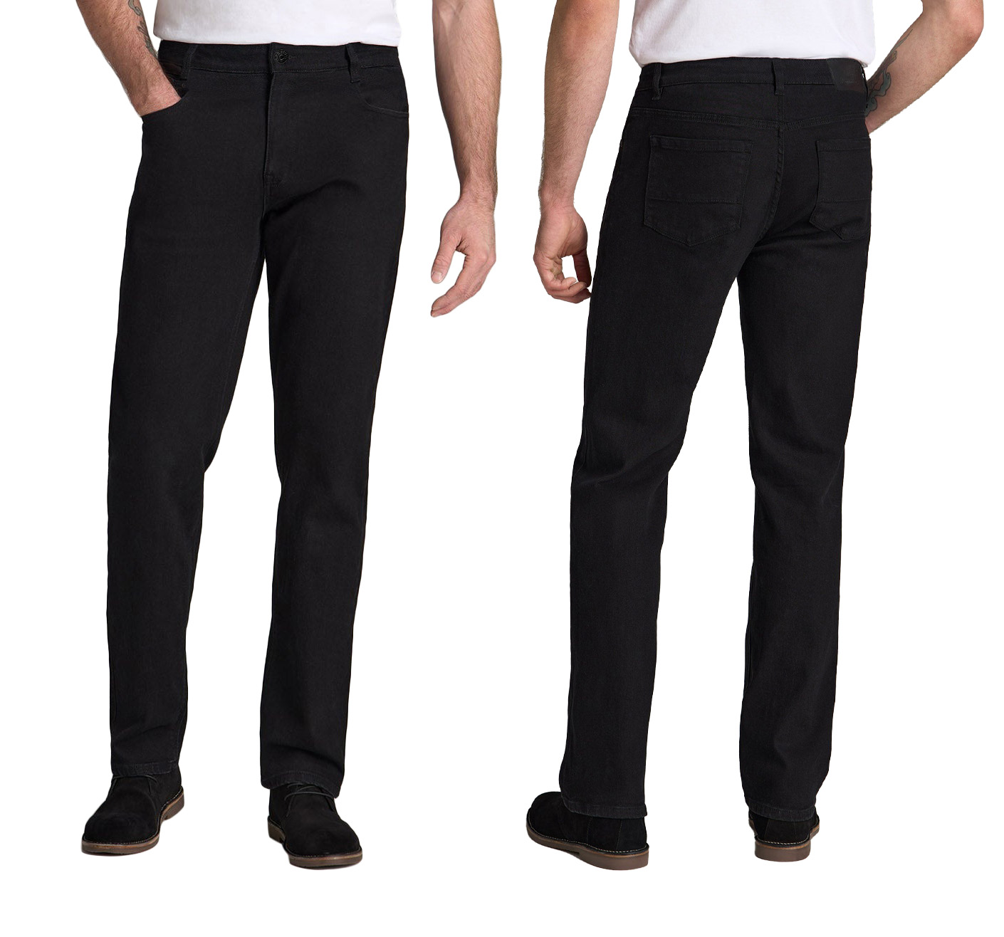 Długie Czarne Spodnie Jeansy Męskie Texasy Dżinsy dla Wysokich 7126 W36 L36