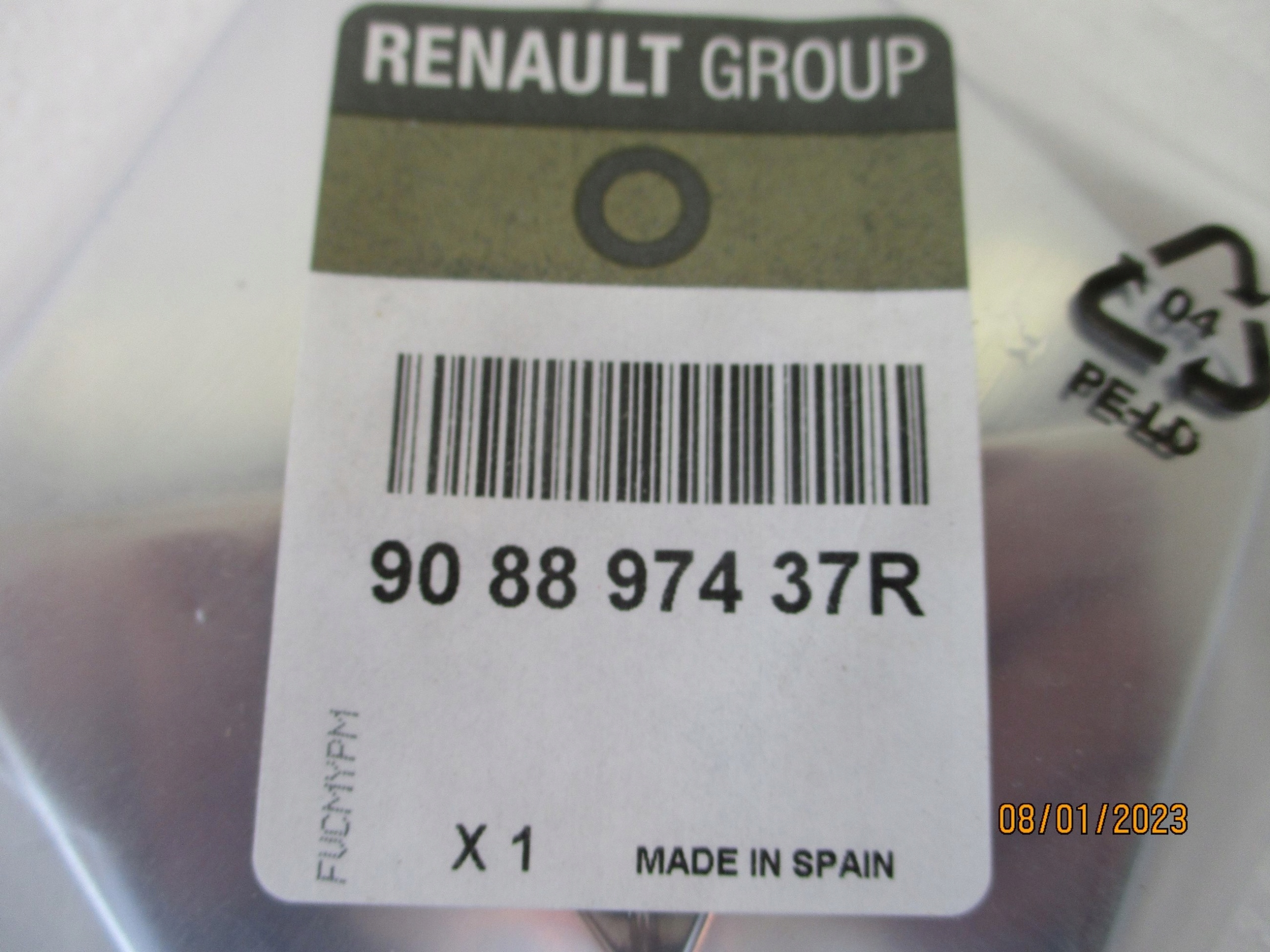 EMBLEMAT LOGO KLAPY DRZWI TYŁ RENAULT TRAFIC III NOWY ORG 908897437r Marka Renault