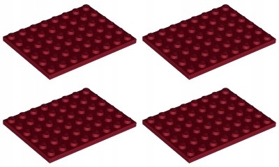 

Lego 3036 Płytka 6x8 czerwona ciemna (25g) 4 szt.