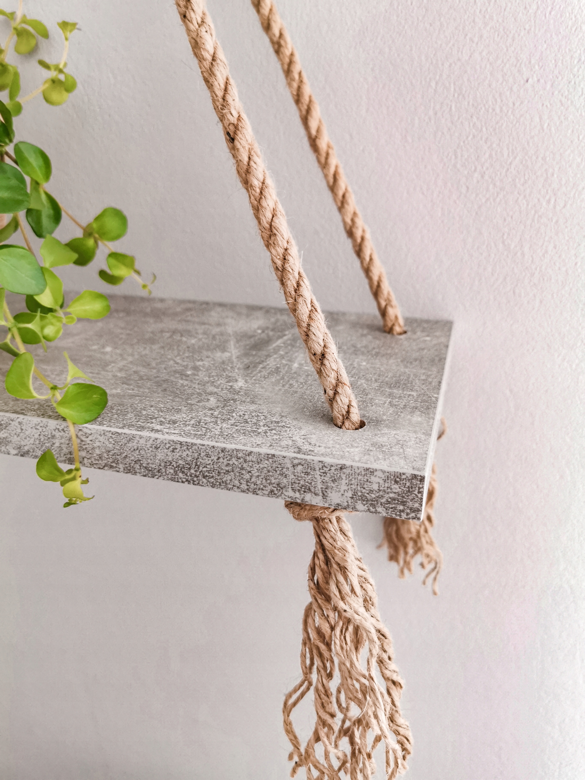 Wisząca półka na linach, sznurach, boho, kolory Głębokość mebla 18 cm