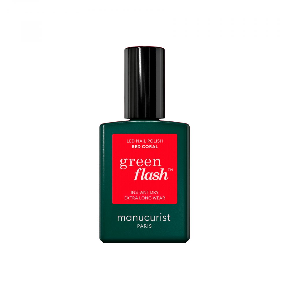 MANUCURIST_Green Flash Led Gel Nail Lacquer lak na nehty Red Coral 15