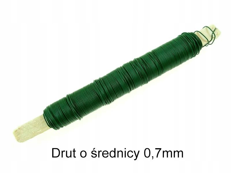 

Drut Florystyczny zielony na patyku Wyrobowy 0,7mm