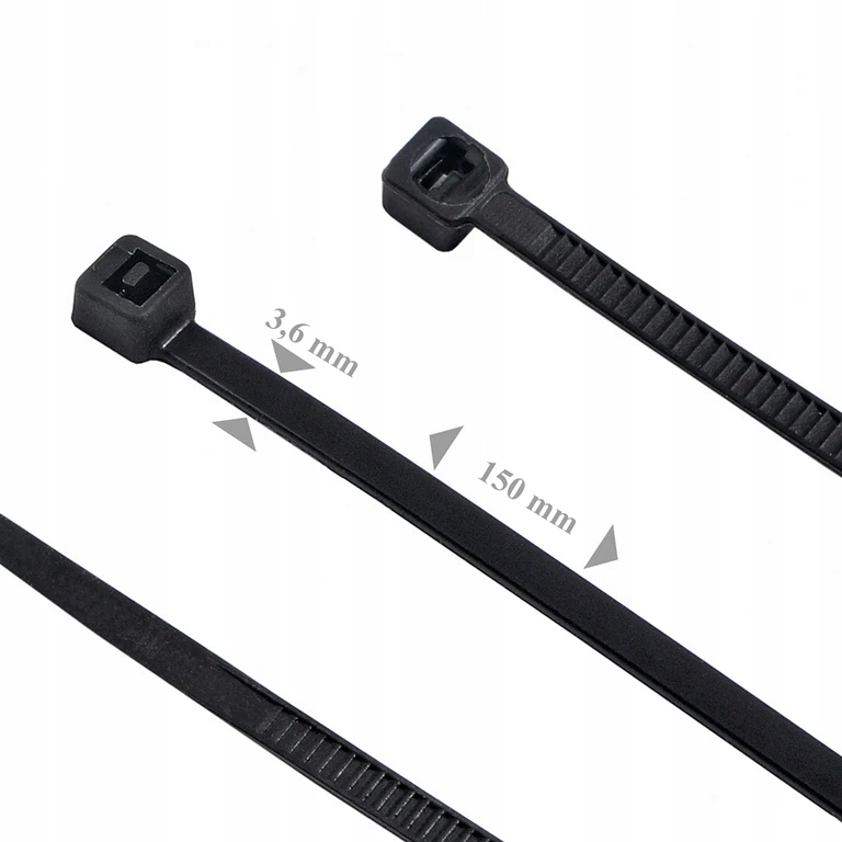 OPASKI ZACISKOWE OBEJMY TRYTYTKI TRYTKI CZARNE 3,6mm 15cm (50) RED PLAST Marka bez marki