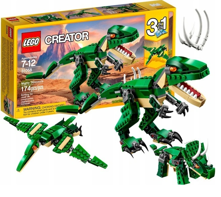 Lego Creator Potezny Dinozaur 3W1 Dinozaury Trex Pterodaktyl Triceratops