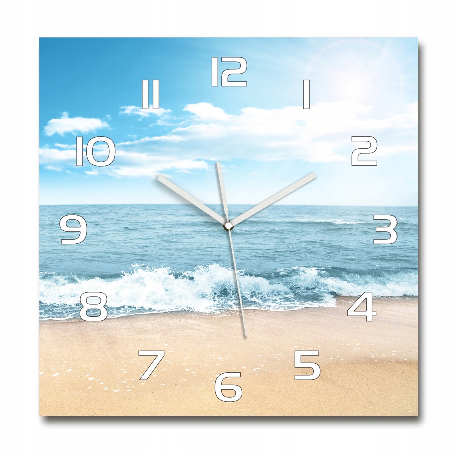 

Szklany zegar, cichy płynący mechanizm Plaża 60x60