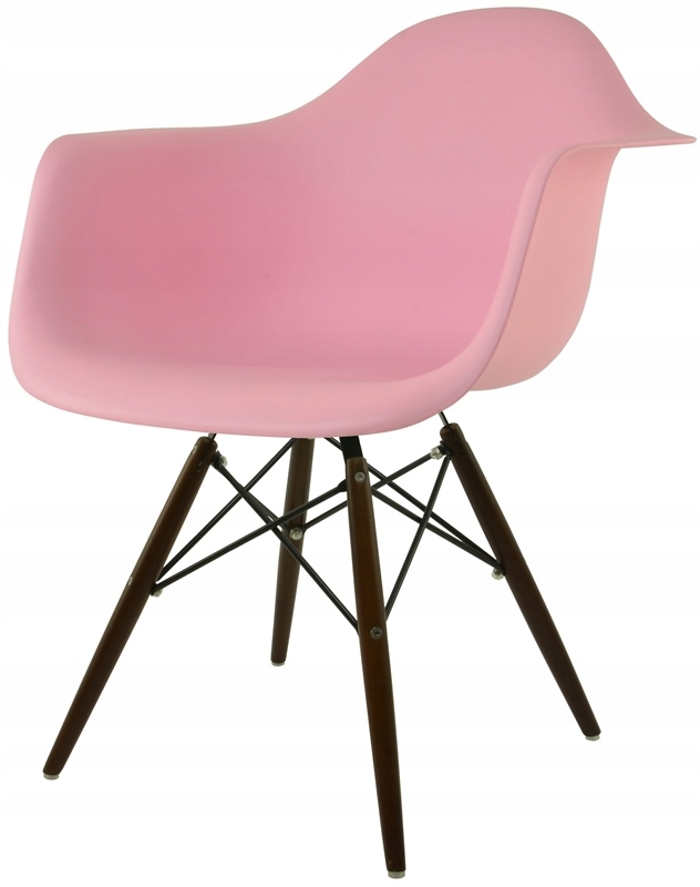 Křeslo Dankor Design Daw Světle Růžové Nohy Hnědé