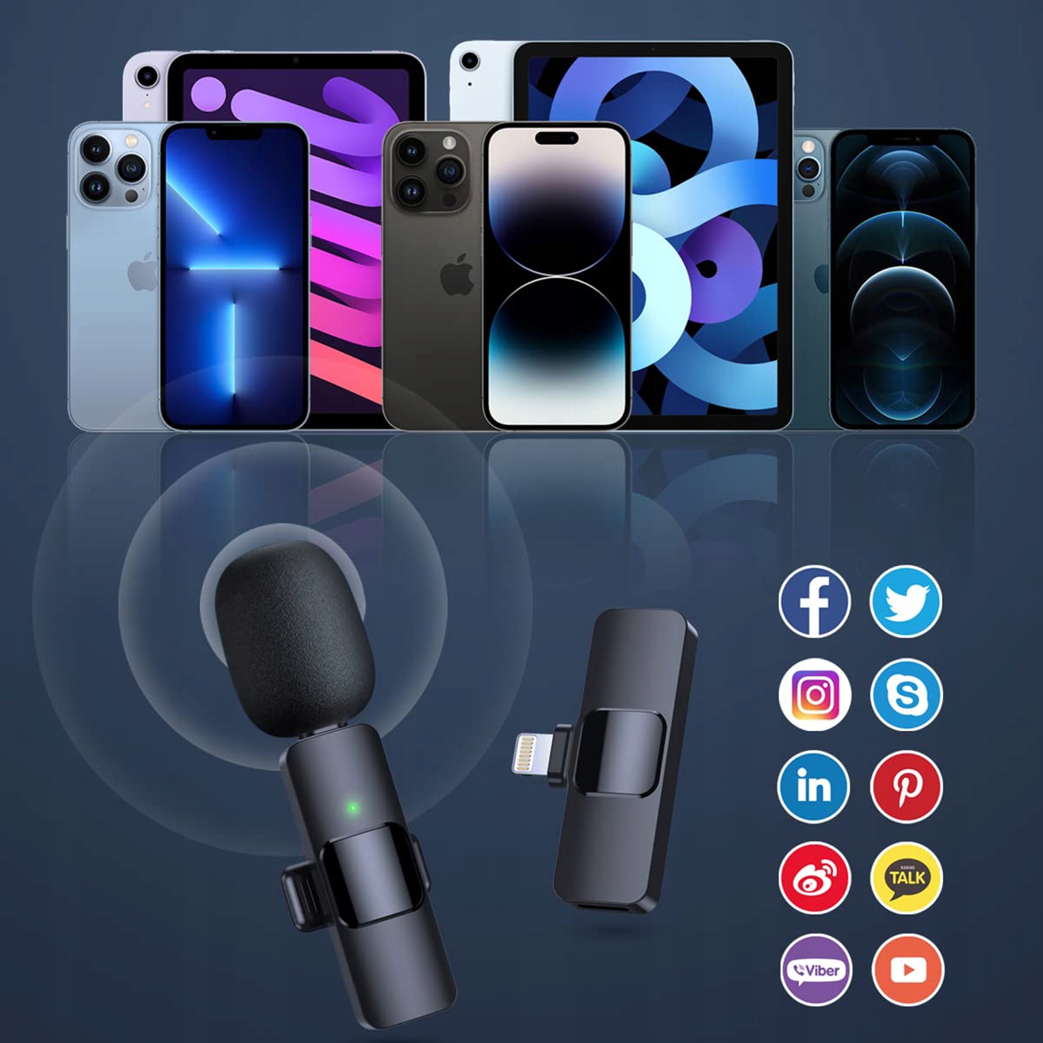 BEZPRZEWODOWY MIKROFON KRAWATOWY IOS IPHONE NAJLEPSZY PREZENT Waga produktu z opakowaniem jednostkowym 0.067 kg