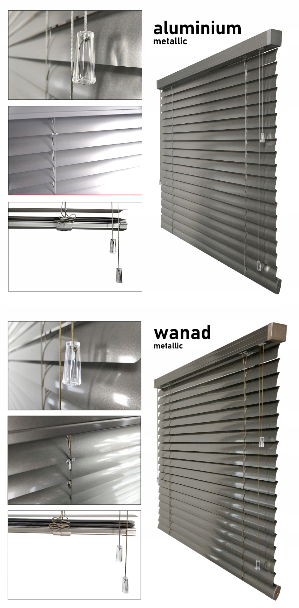 Żaluzje Aluminiowe na wymiar CLICKY Loft 50mm 140x150 cm Marka CLICKY