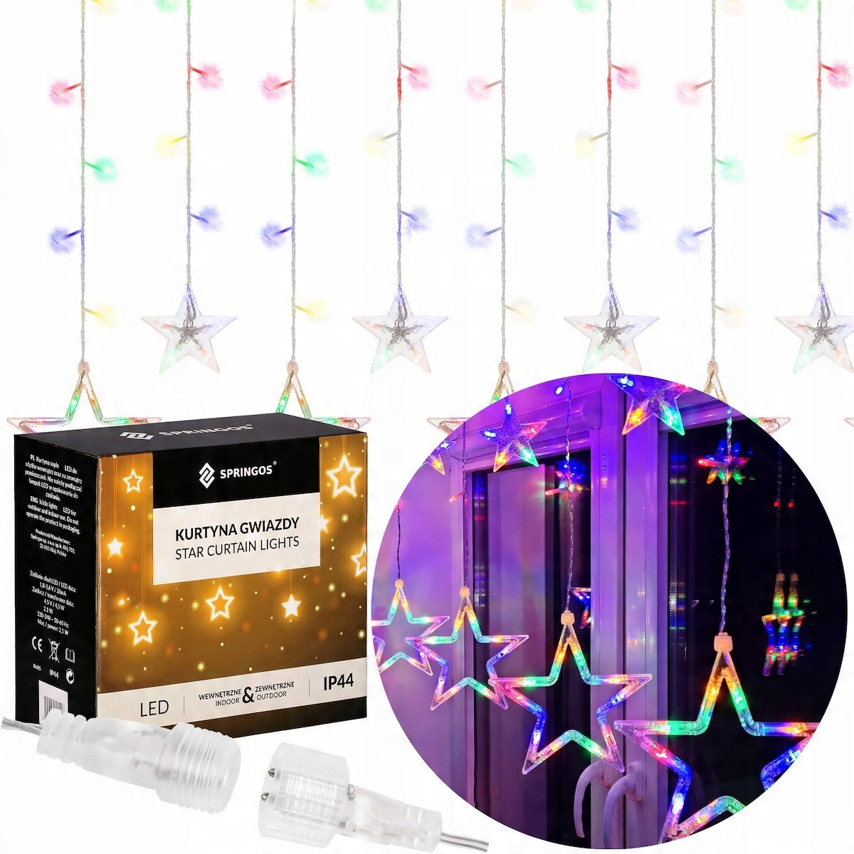 

Kurtyna Świetlna Gwiazdki 92 Led Sople Wiszące