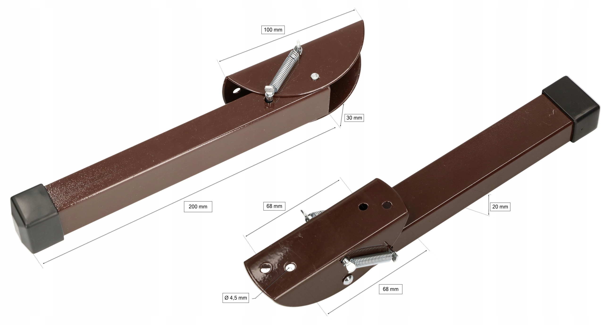 PODPÓRKA DO DRZWI 20 CM BRĄZOWA NÓŻKA PROSTOKĄTNA Kod producenta H001