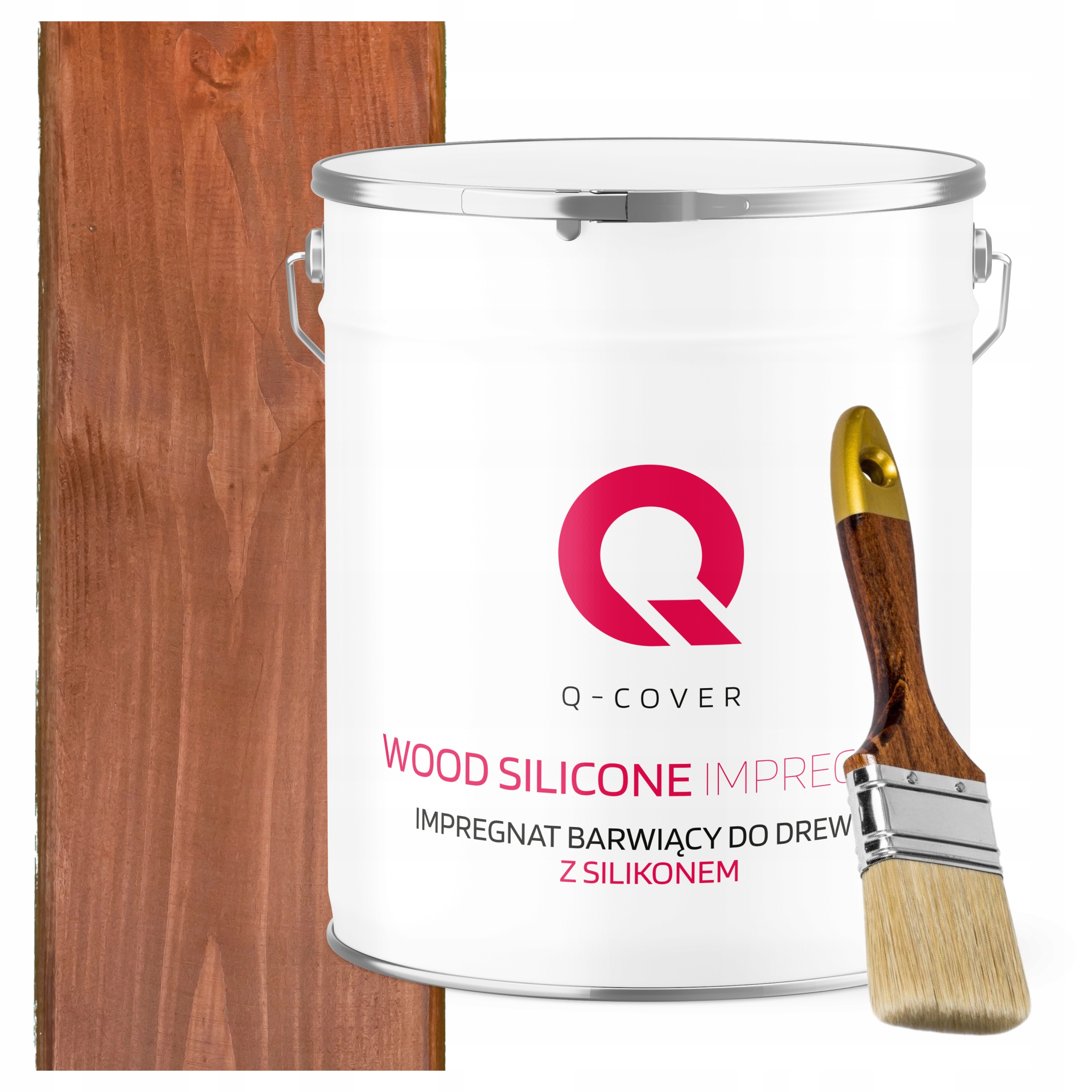 Impregnace Na Dřevo Extra Barva Se Silikonem Chránící Barvy Ořech 5 L Štětec