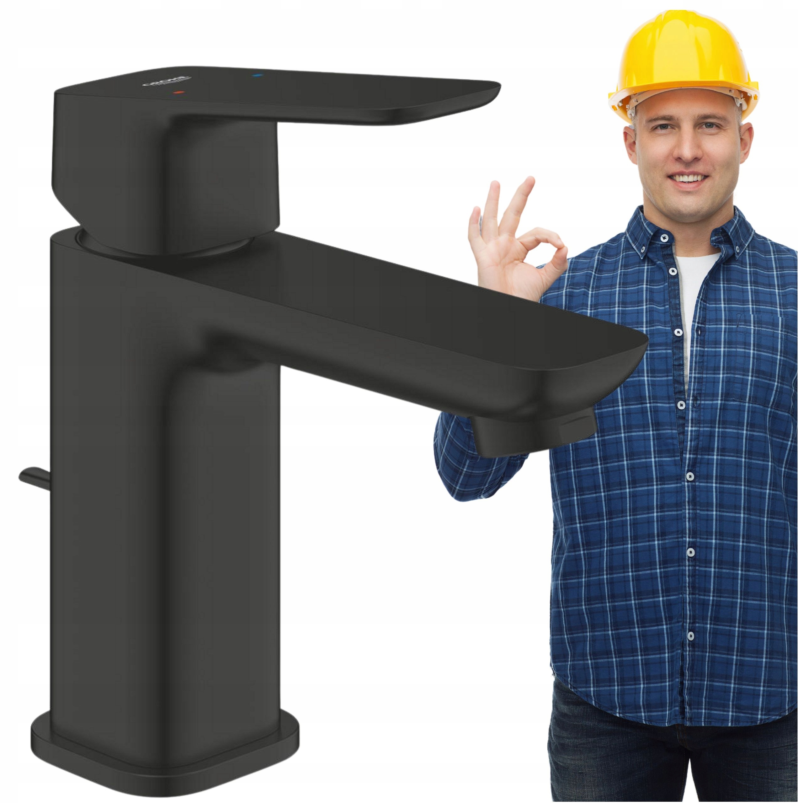 Stojánková umyvadlová baterie Grohe Cubeo černá 1016942430 Baterie