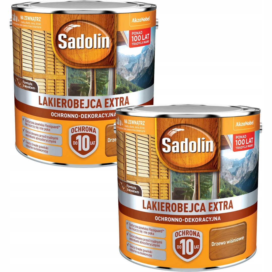 Set Sadolin Extra 2x2,5L Lakobec Na Dřevo Třešňové Dřevo 5L