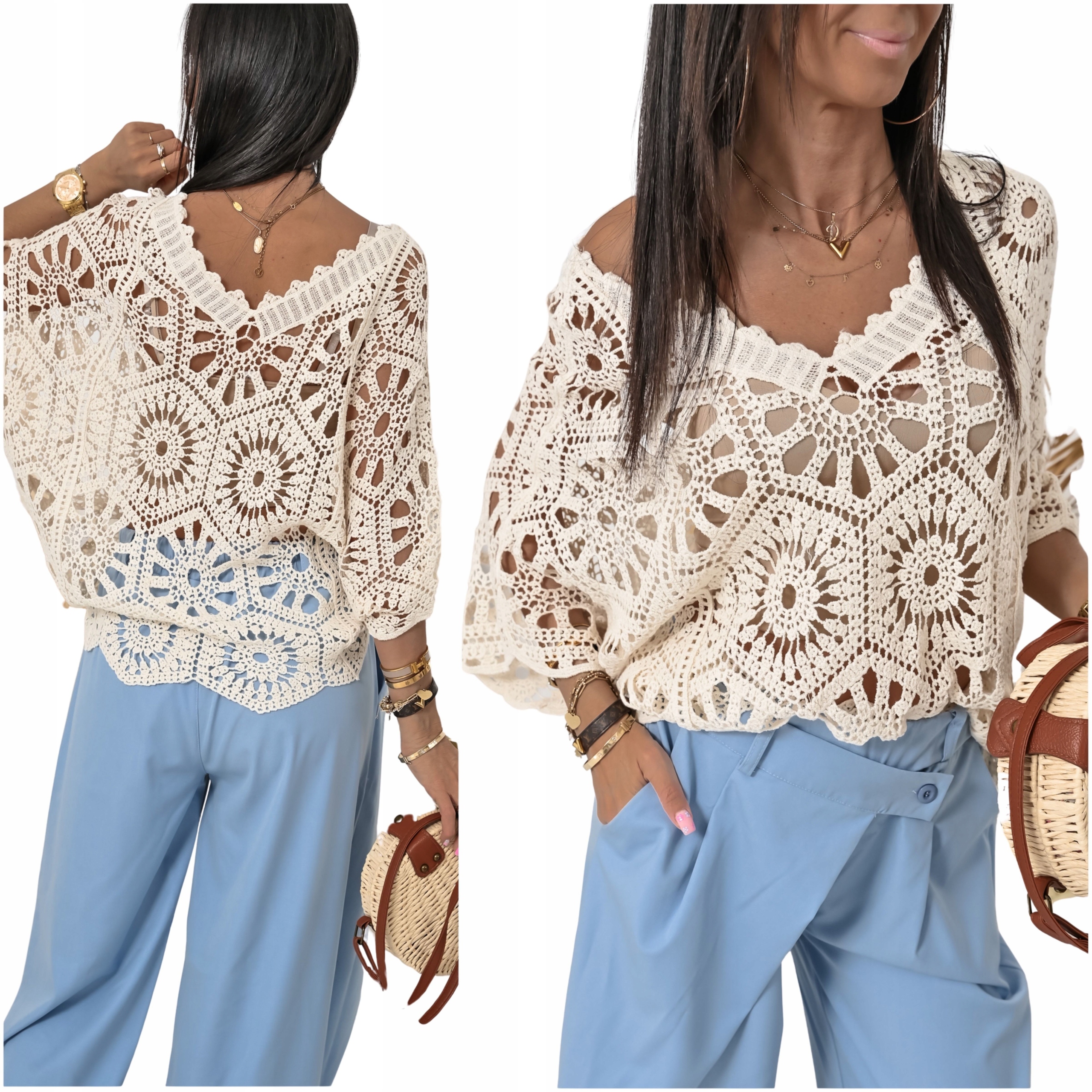 Lekka Ażurowa Bluzeczka Oversize Layanna! WZ.2