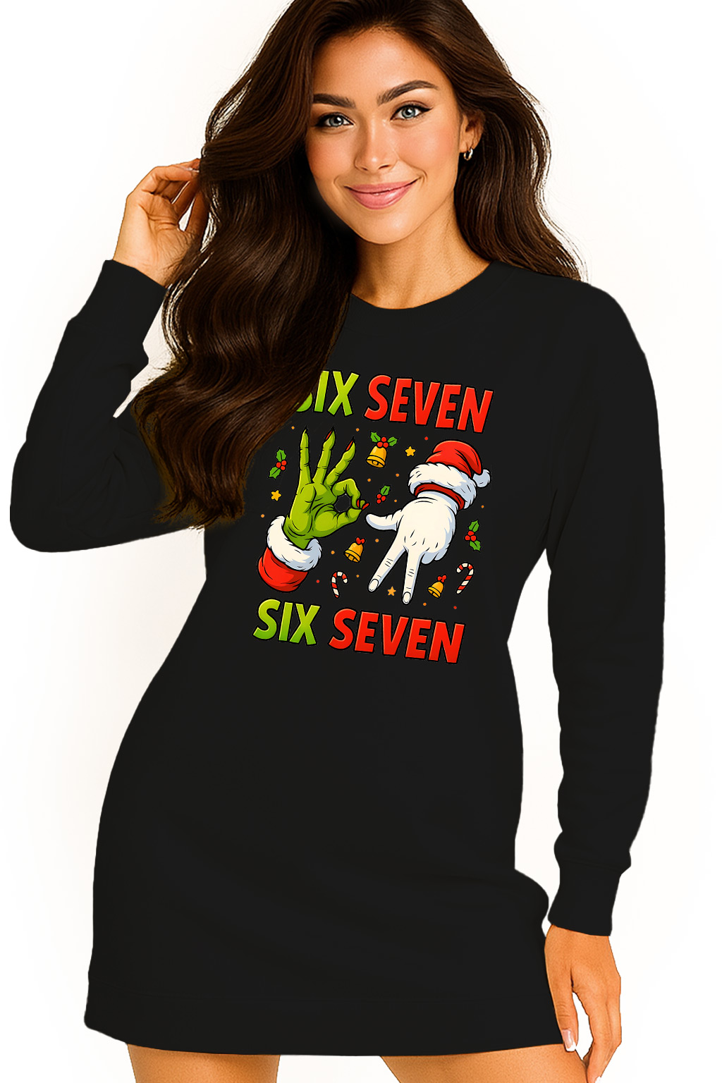 Mikina Vánoční Oversize Šaty Six Seven 67 Dárek K Vánocům L