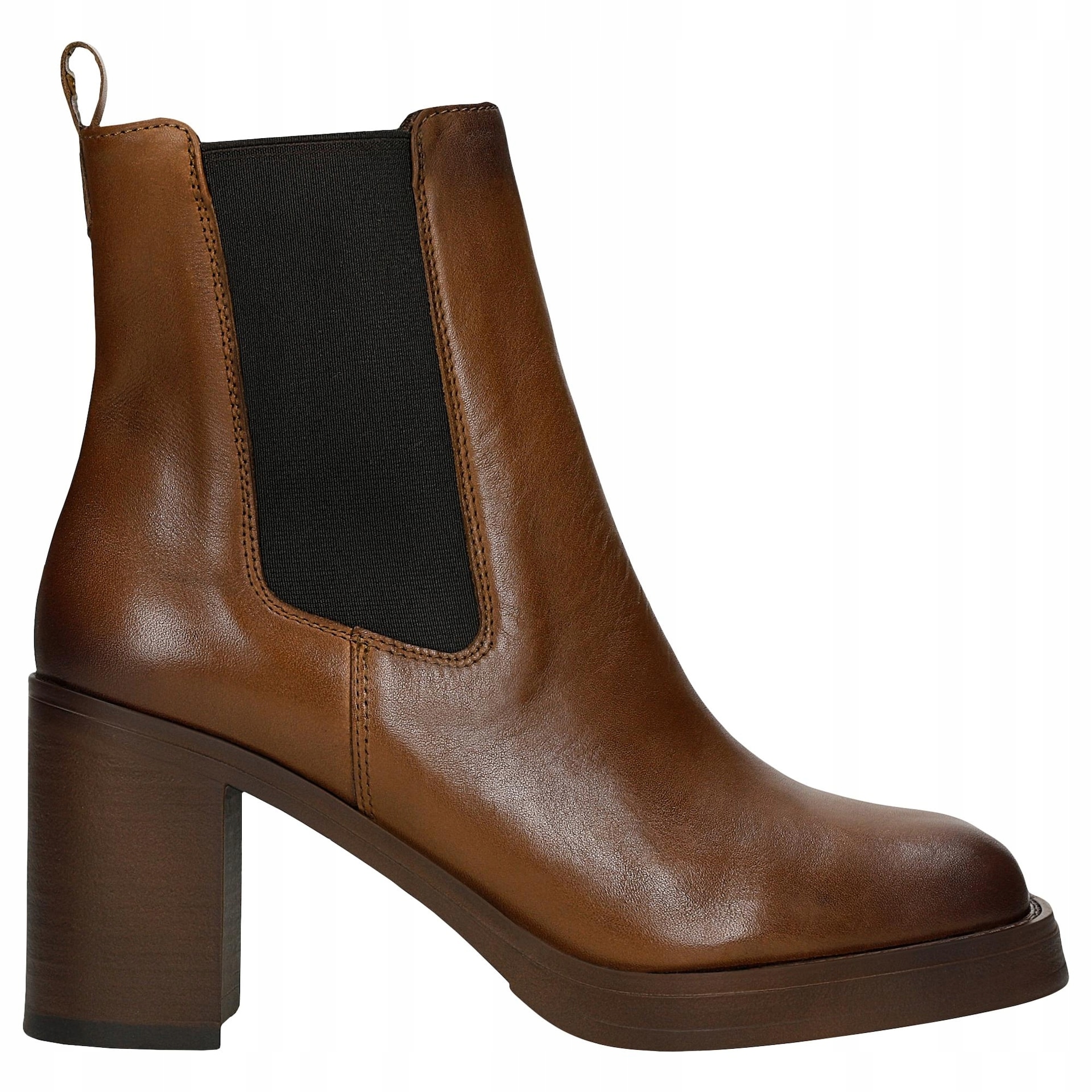 Hnědé kožené lodičky na podpatku vel. 40