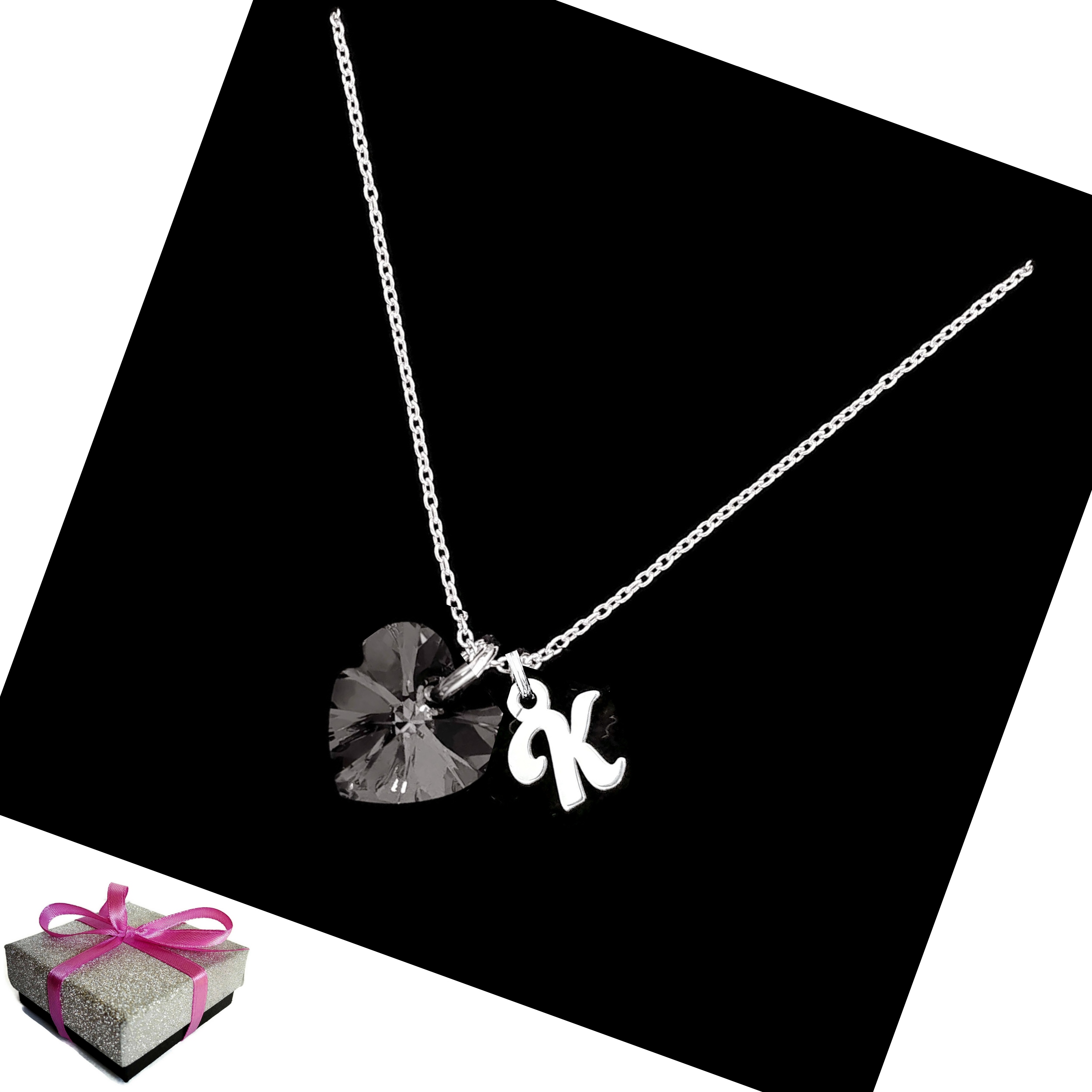 

Naszyjnik Literka Litera K + Swarovski Srebro 925