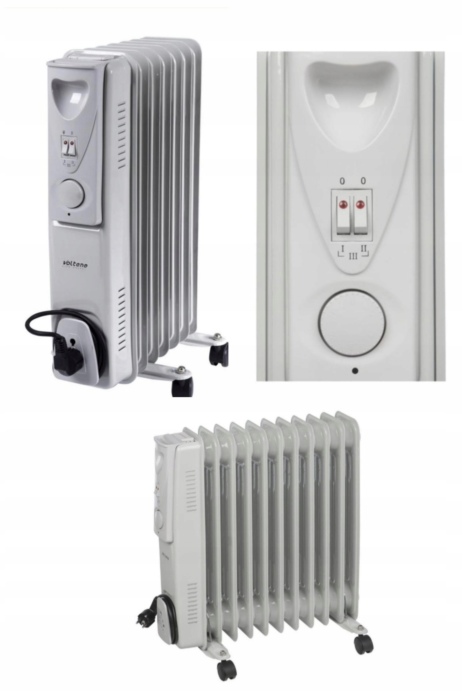 GRZEJNIK OLEJOWY ELEKTRYCZNY 11 ŻEBER 2500W SZARY