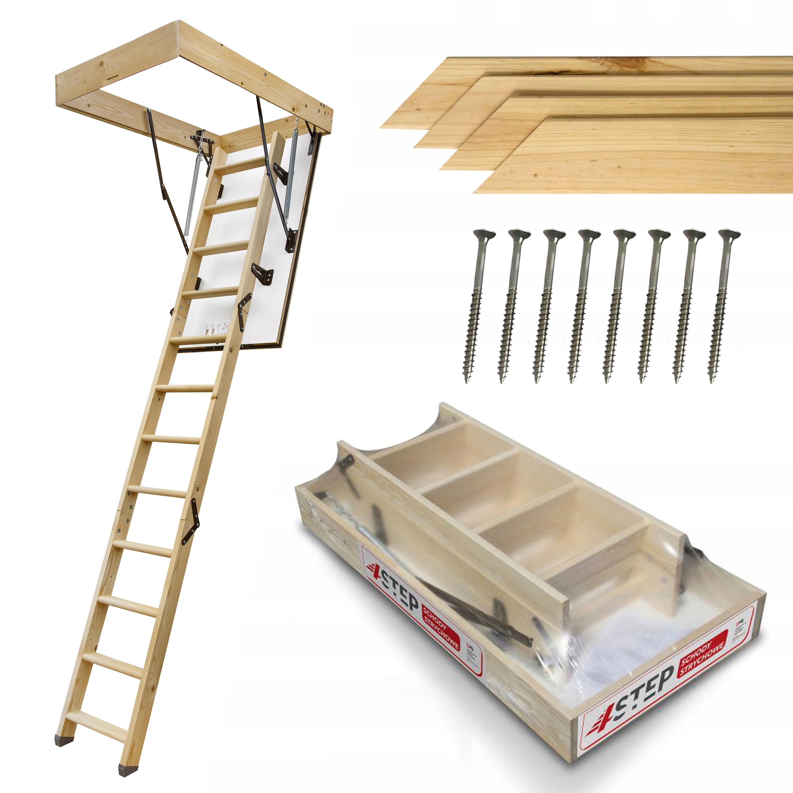 Půdní schody Výlez 4STEP Greenline 113x55 35 mm Šrouby Lišty Set
