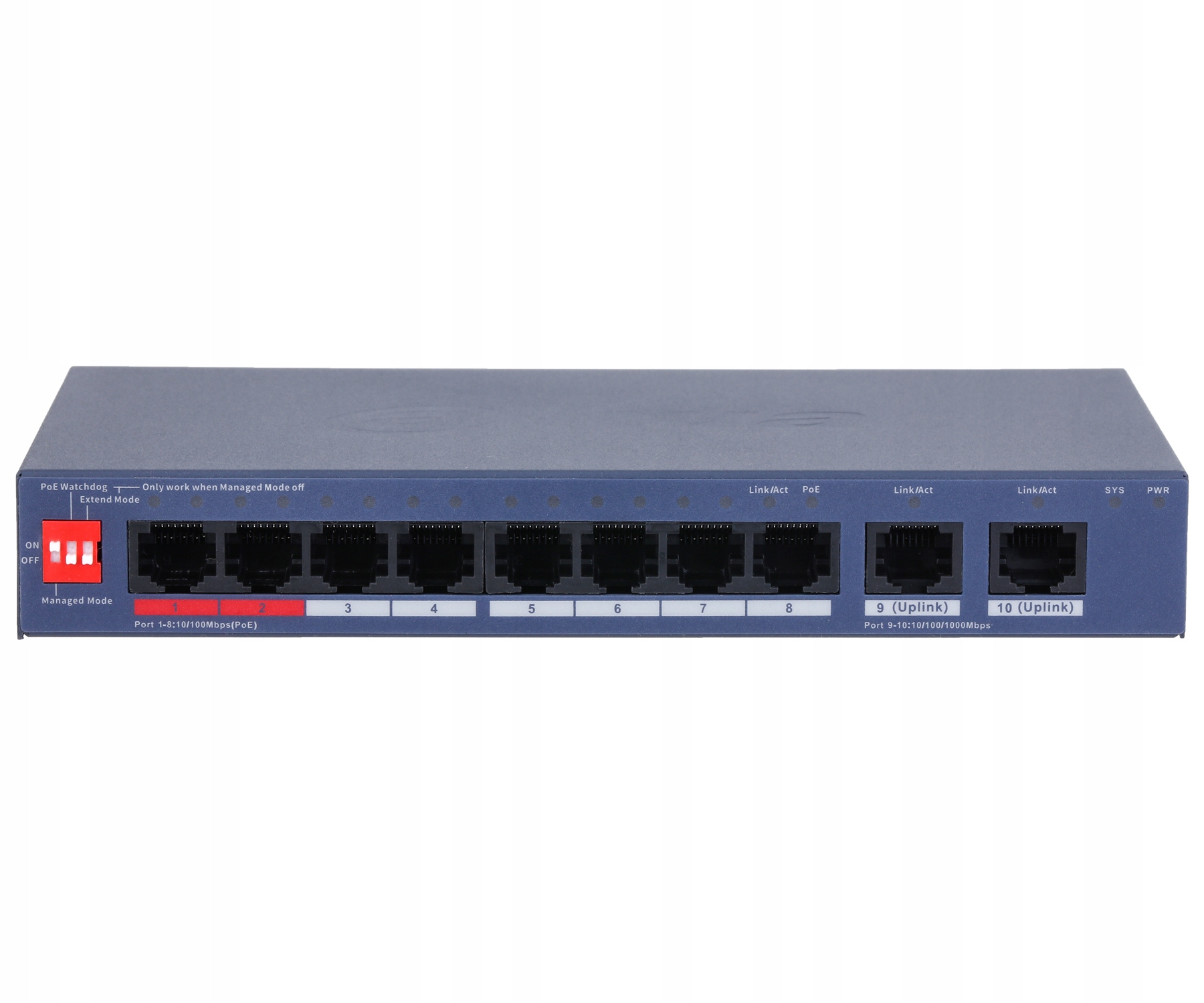 Poe Switch CS4010-8ET2GT-110 8-PORTOWÝ Dahua Manažovateľný Cez Cloud