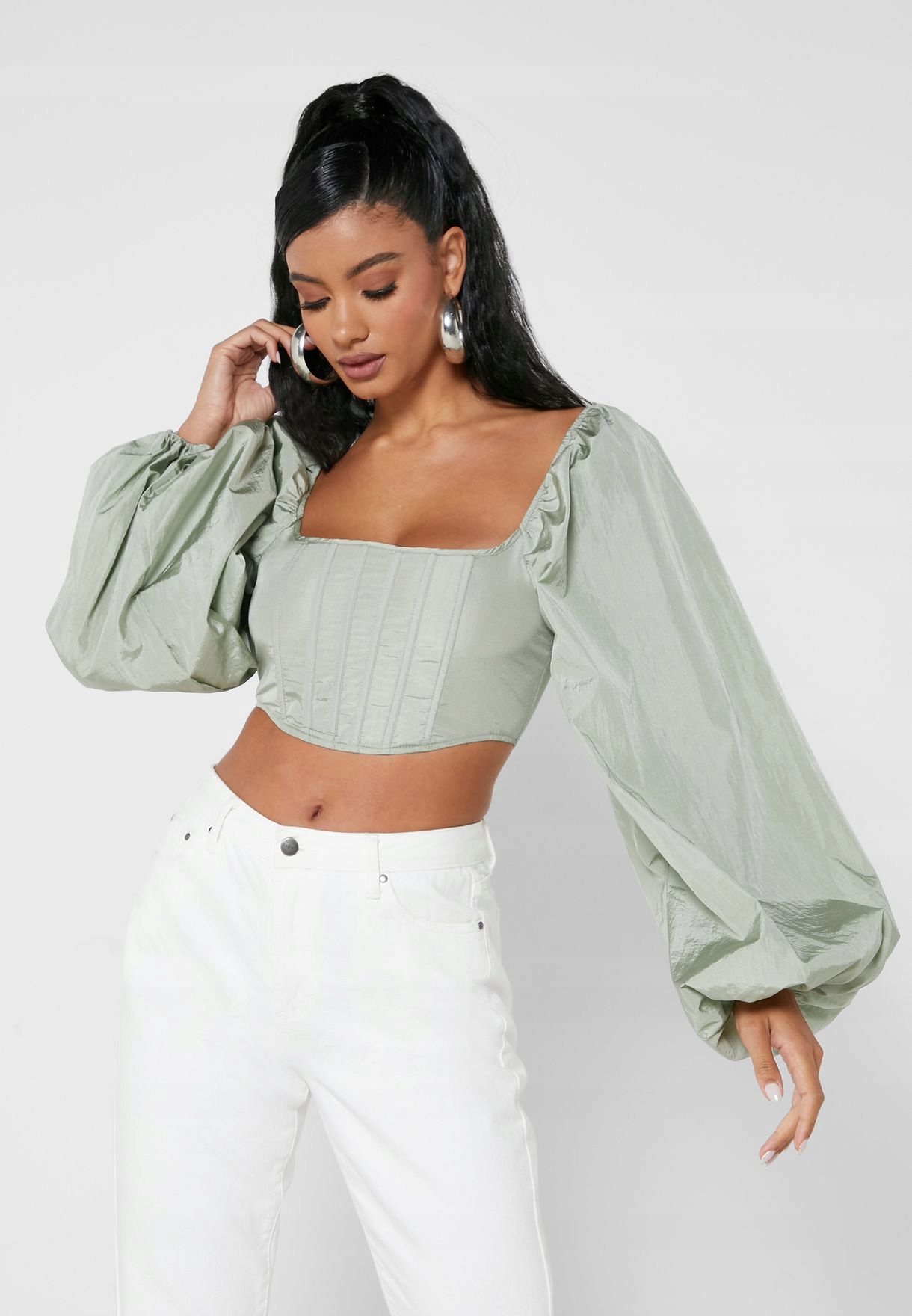 Top gorsetowy z długim rękawem MISSGUIDED r. 42 Linia regular
