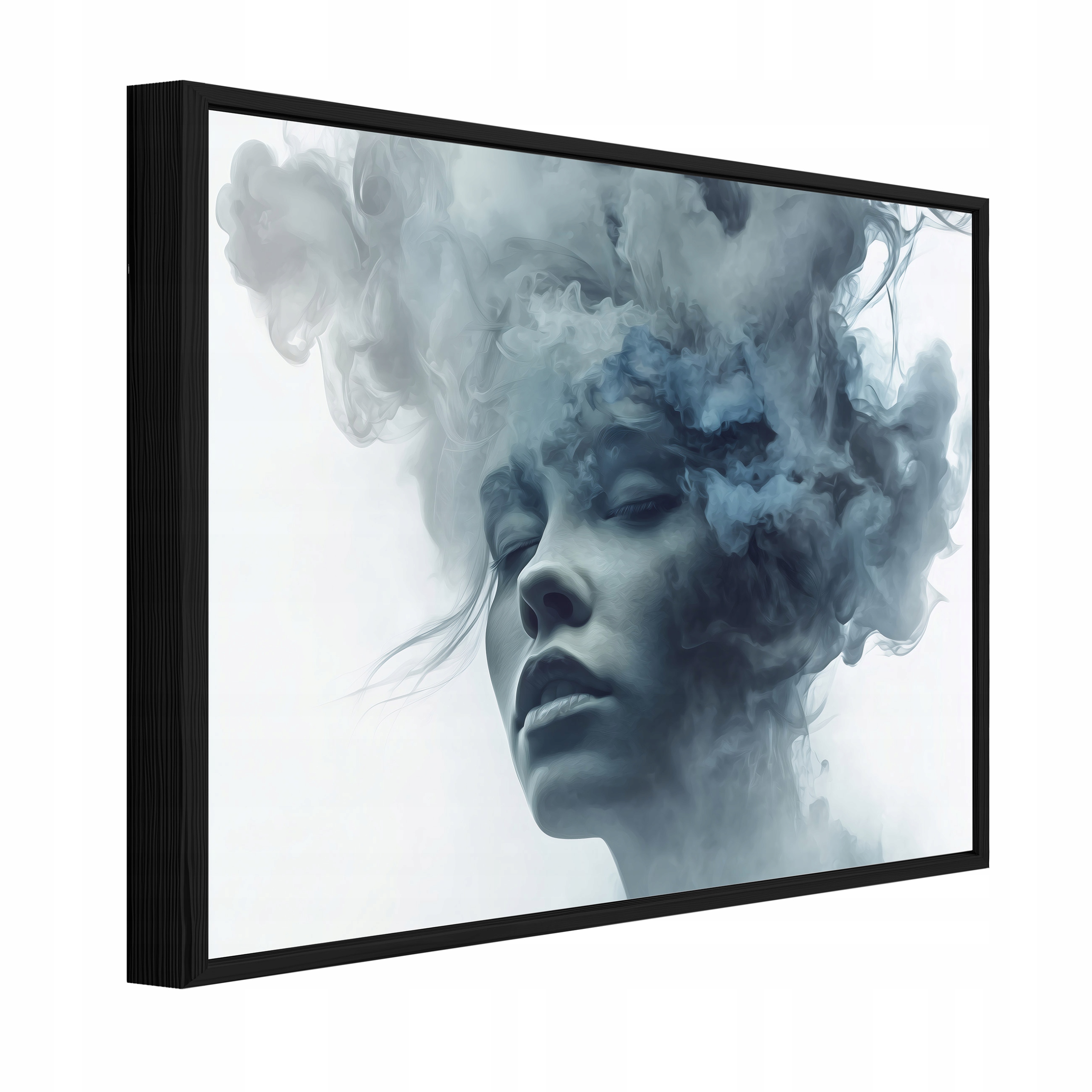 Nástěnný Obraz V Rámu Dekorace Tvář Žena Dým Abstrakce Šedá 120x80