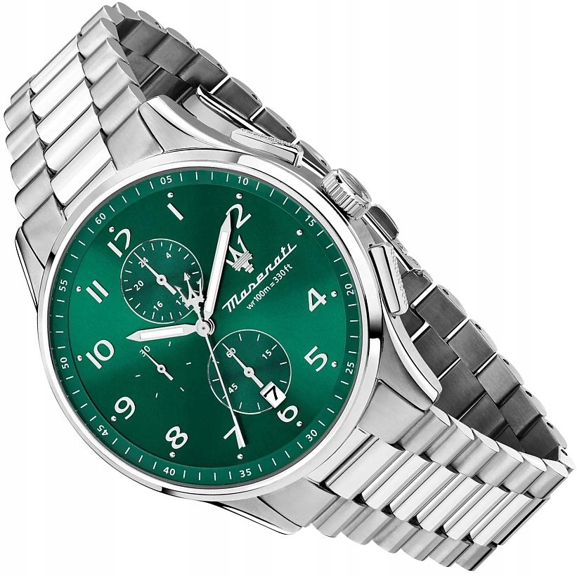 Pánské Hodinky Maserati R8873624006 Elegantní Chrono Se Zeleným Ciferníkem Ø42mm