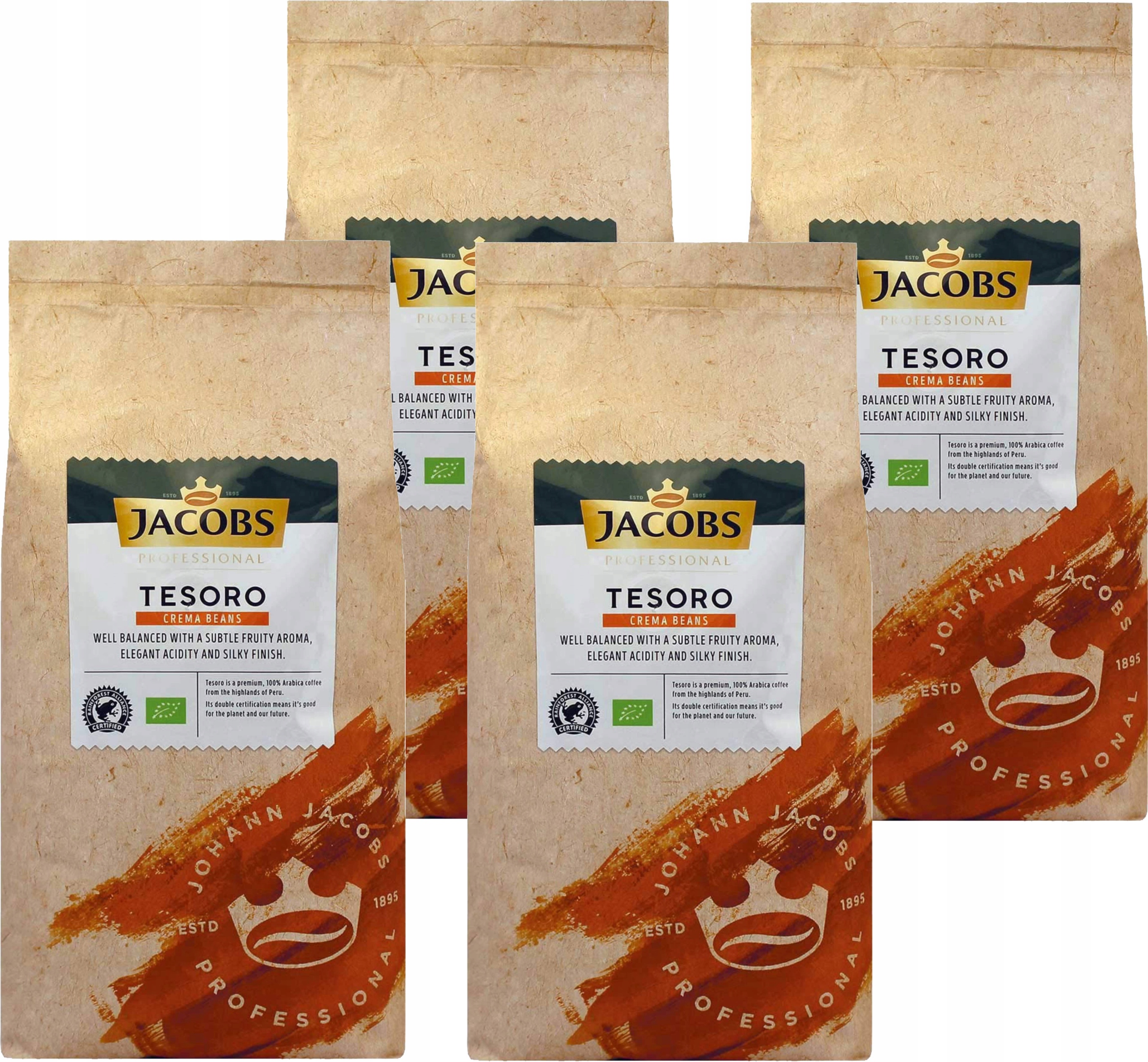 Levně Jacobs Professional Tesoro Crema Káva 4 x 1 kg