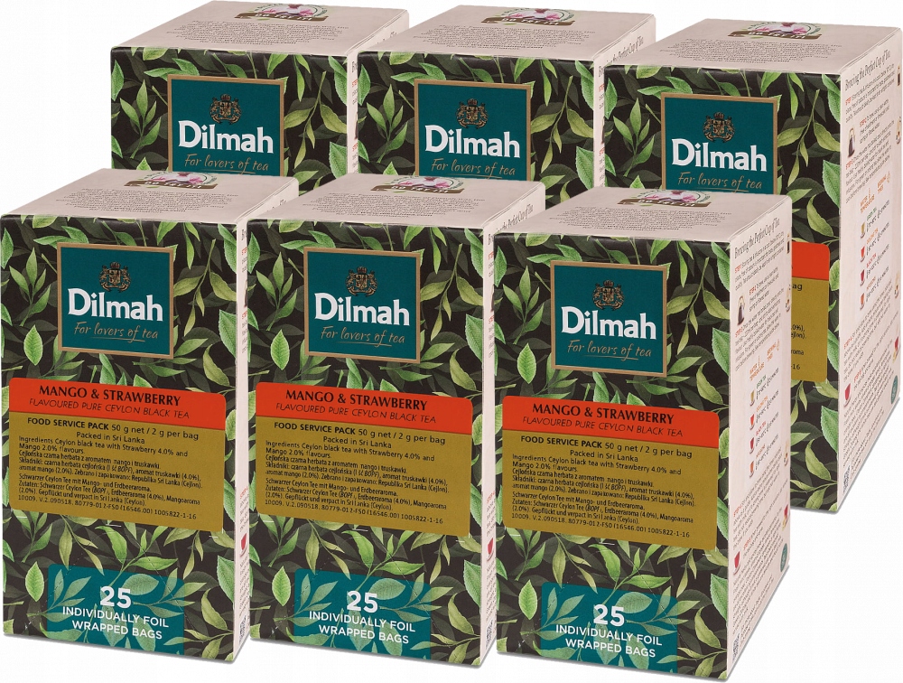 Herbata Dilmah Mango & Strawberry 25 sztuk x6