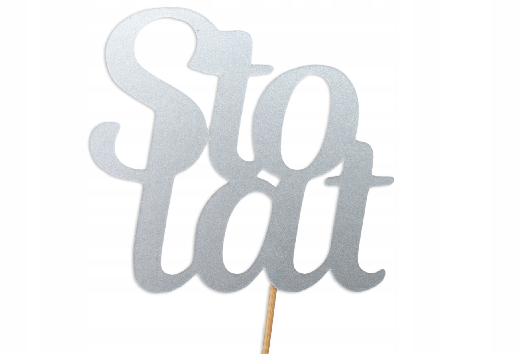 

Topper papierowy Sto Lat na tort Srebrny