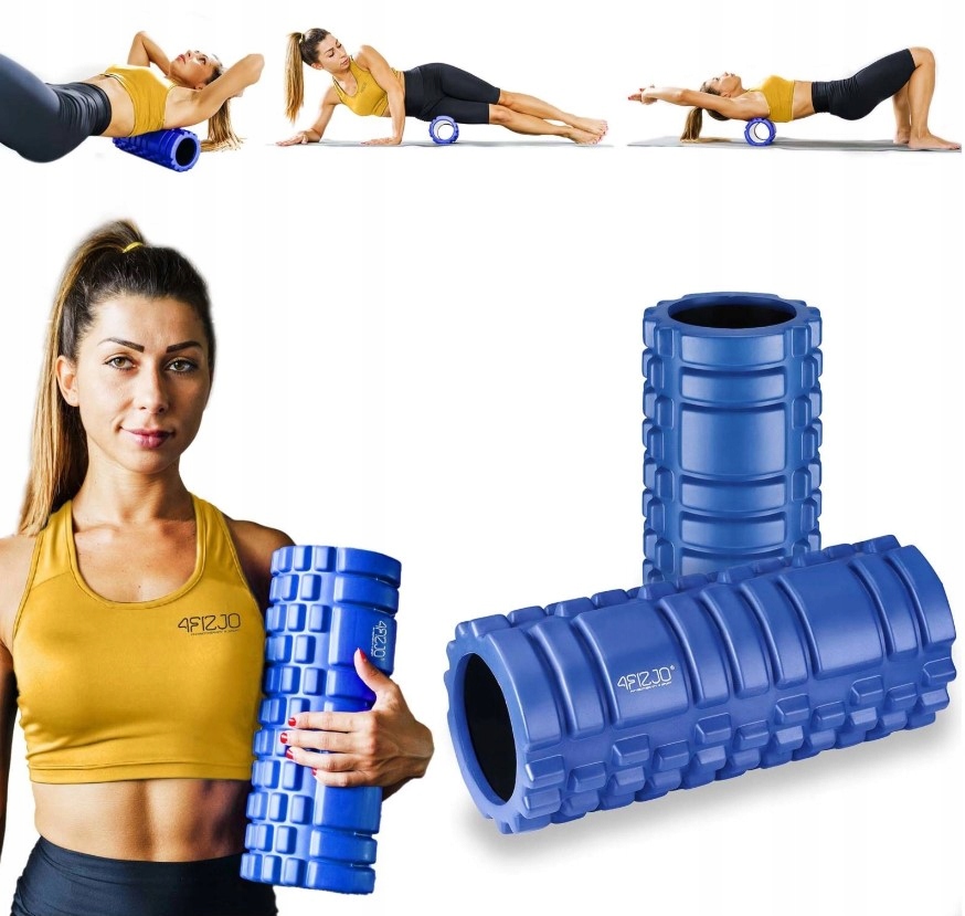 Roller Wałek z wypustkami Crossfit Eva 33CM 4FIZJO Do Masażu Niebieski