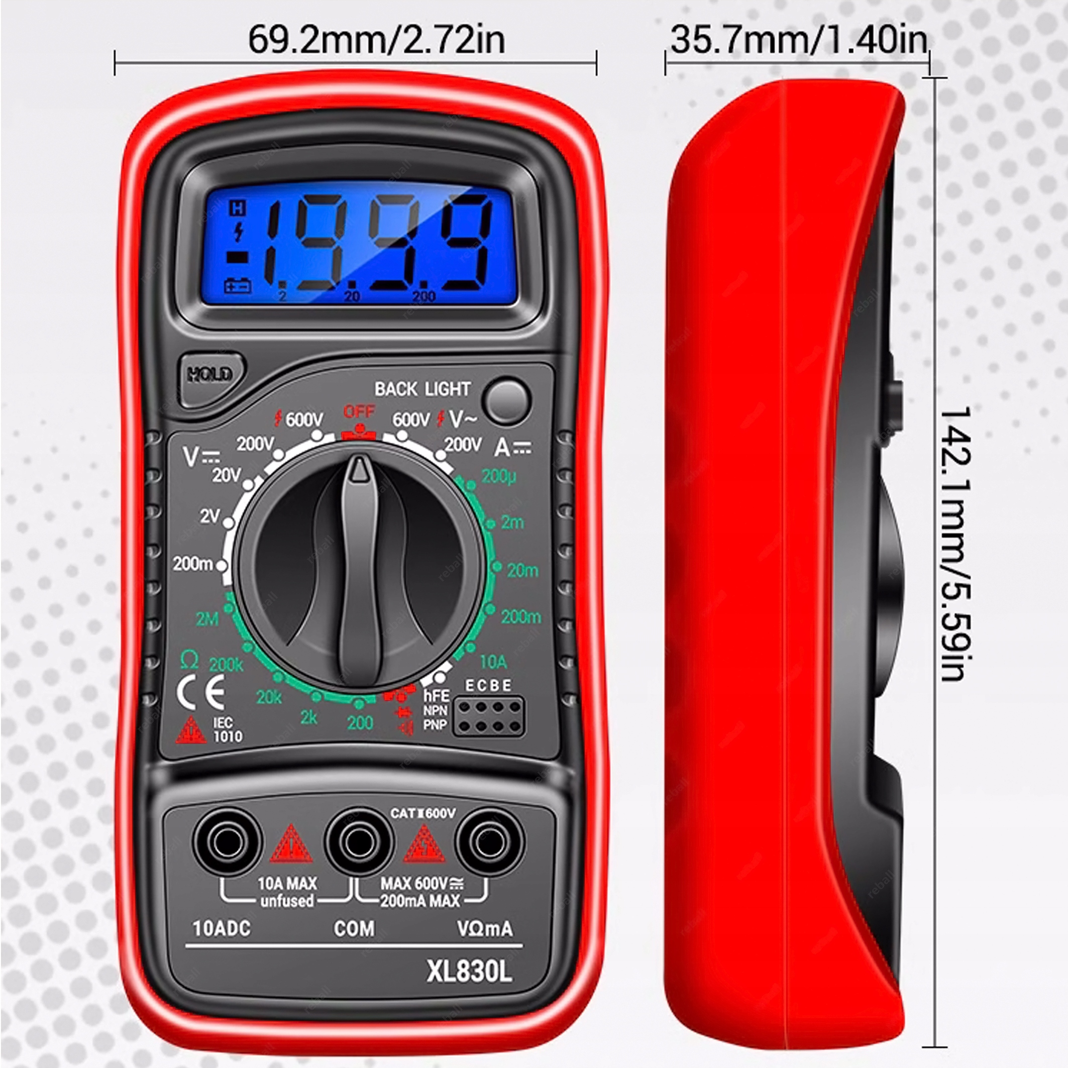 MULTIMETR MIERNIK ELEKTRYCZNY NAPIĘCIA PRĄDU + SASZETKA + ZESTAW NARZĘDZI Marka Reball
