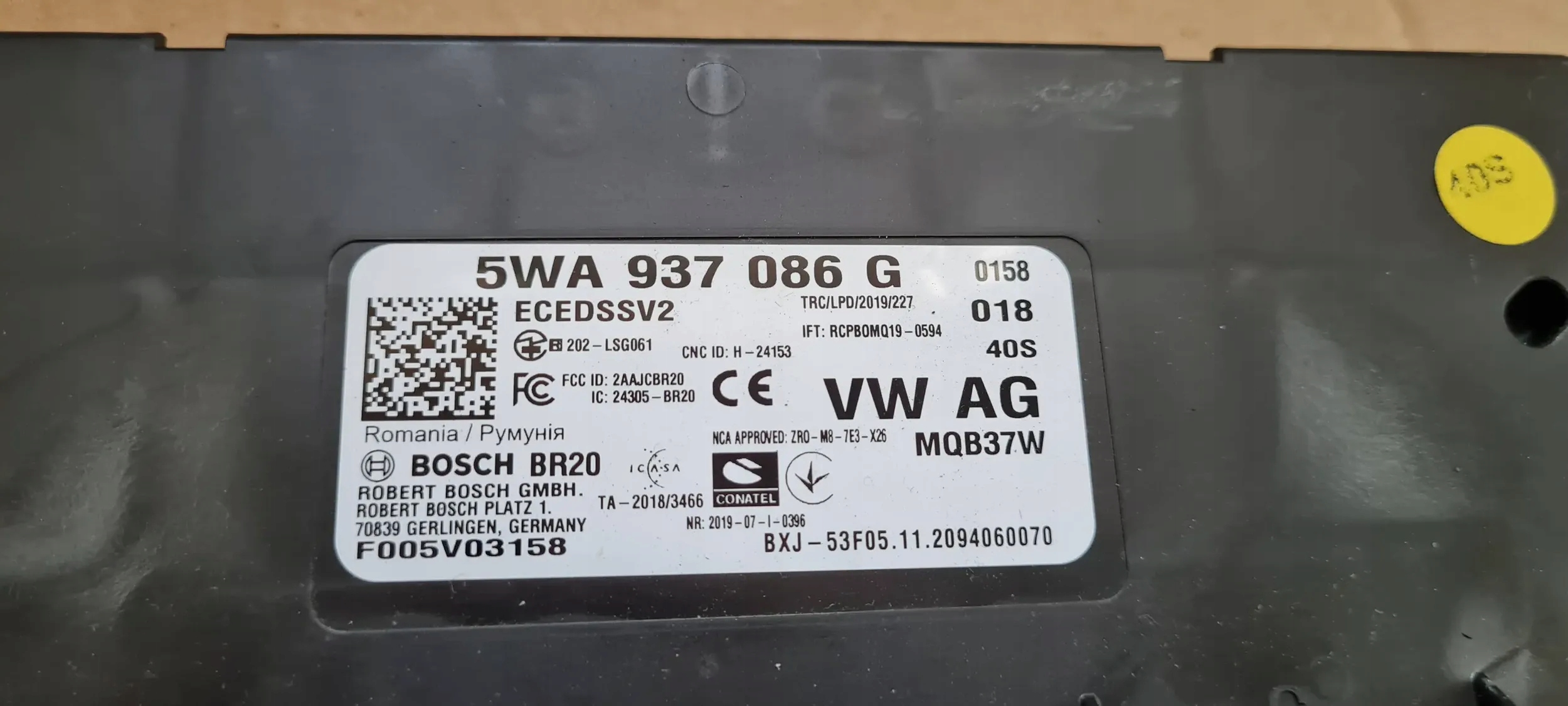 S3 8Y A3 module control unit KOMFORTU WTYCZKI 5WA937086G