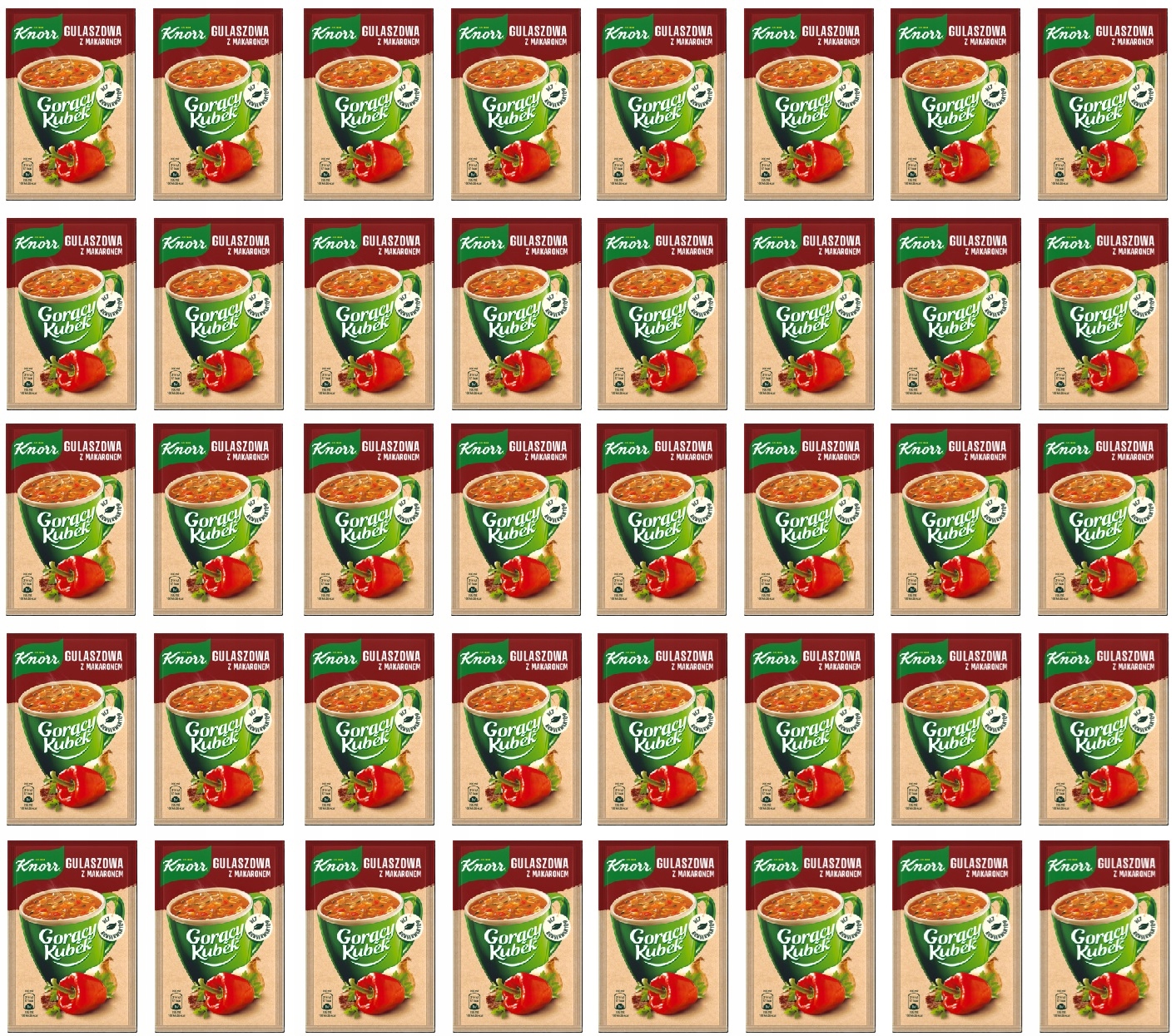 40x 16g Knorr Gorący Kubek gulaszowa z makaronem Karton