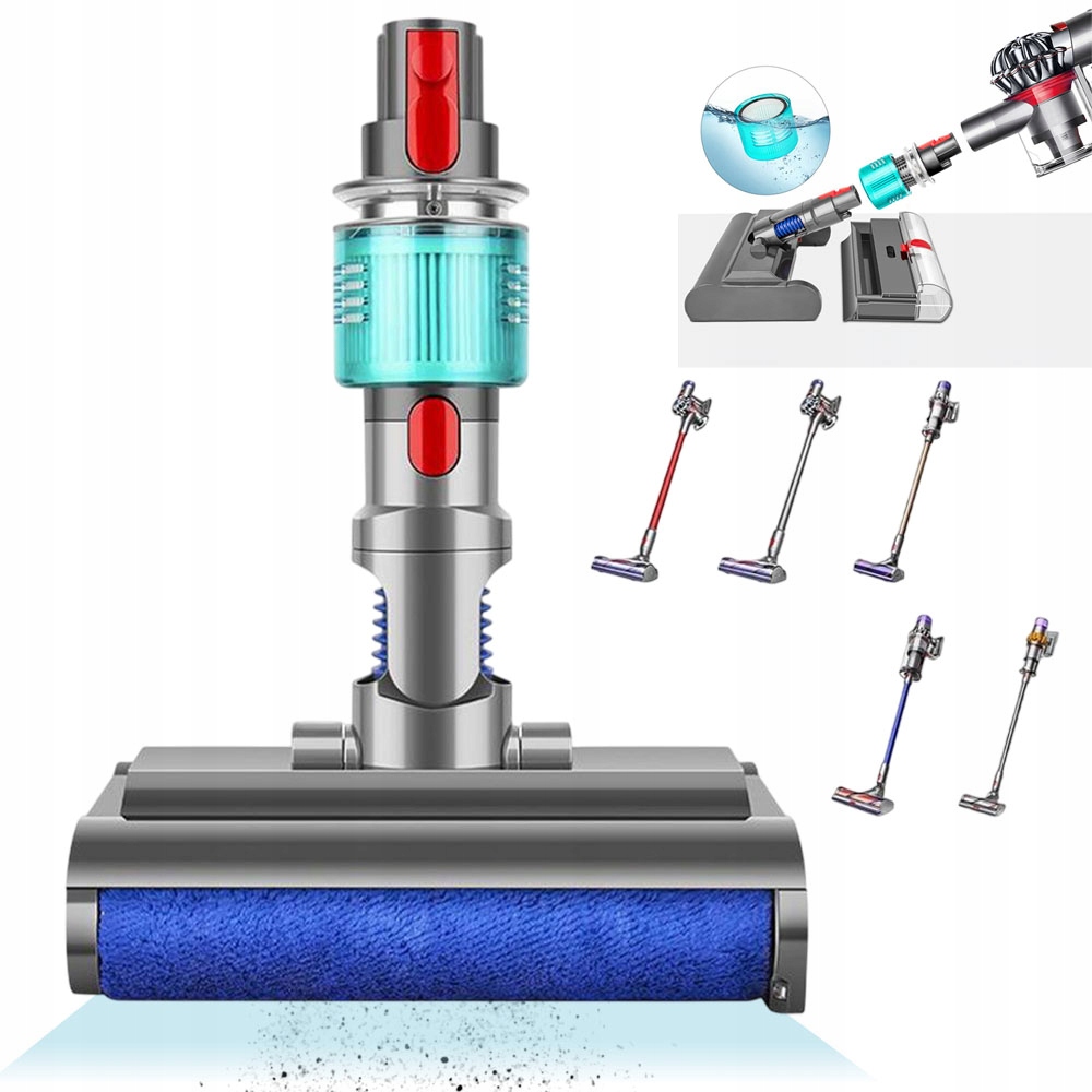 Led válcový kartáč na tvrdé podlahy s otočnou hlavou pro vysavače