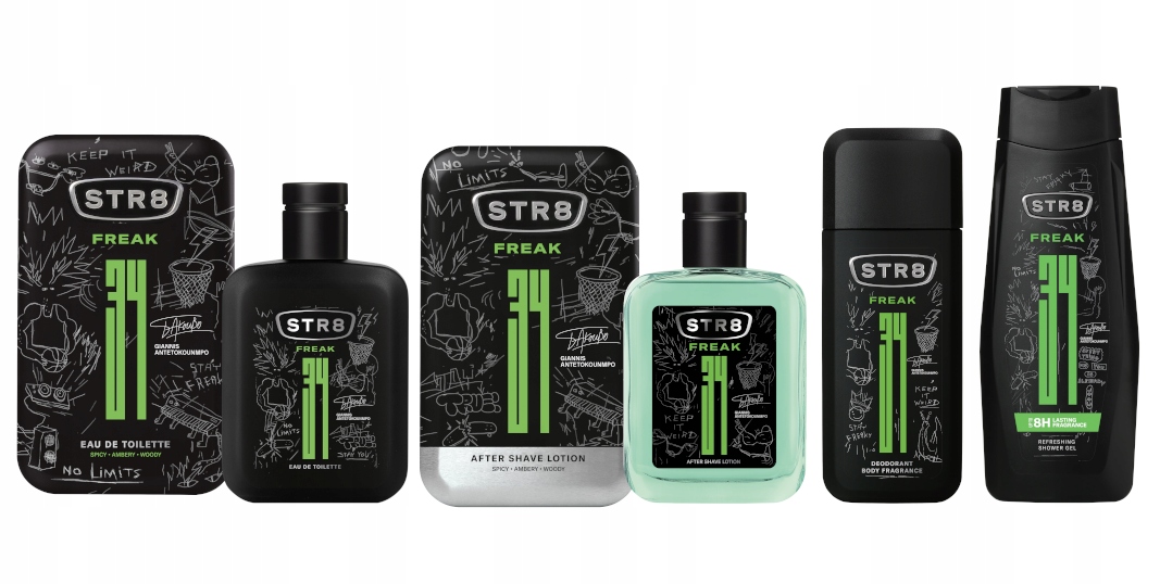 STR8 FREAK ZESTAW 4cz EDT100ml+ ASL100ml+ DNS75ml+ ŻEL400ml