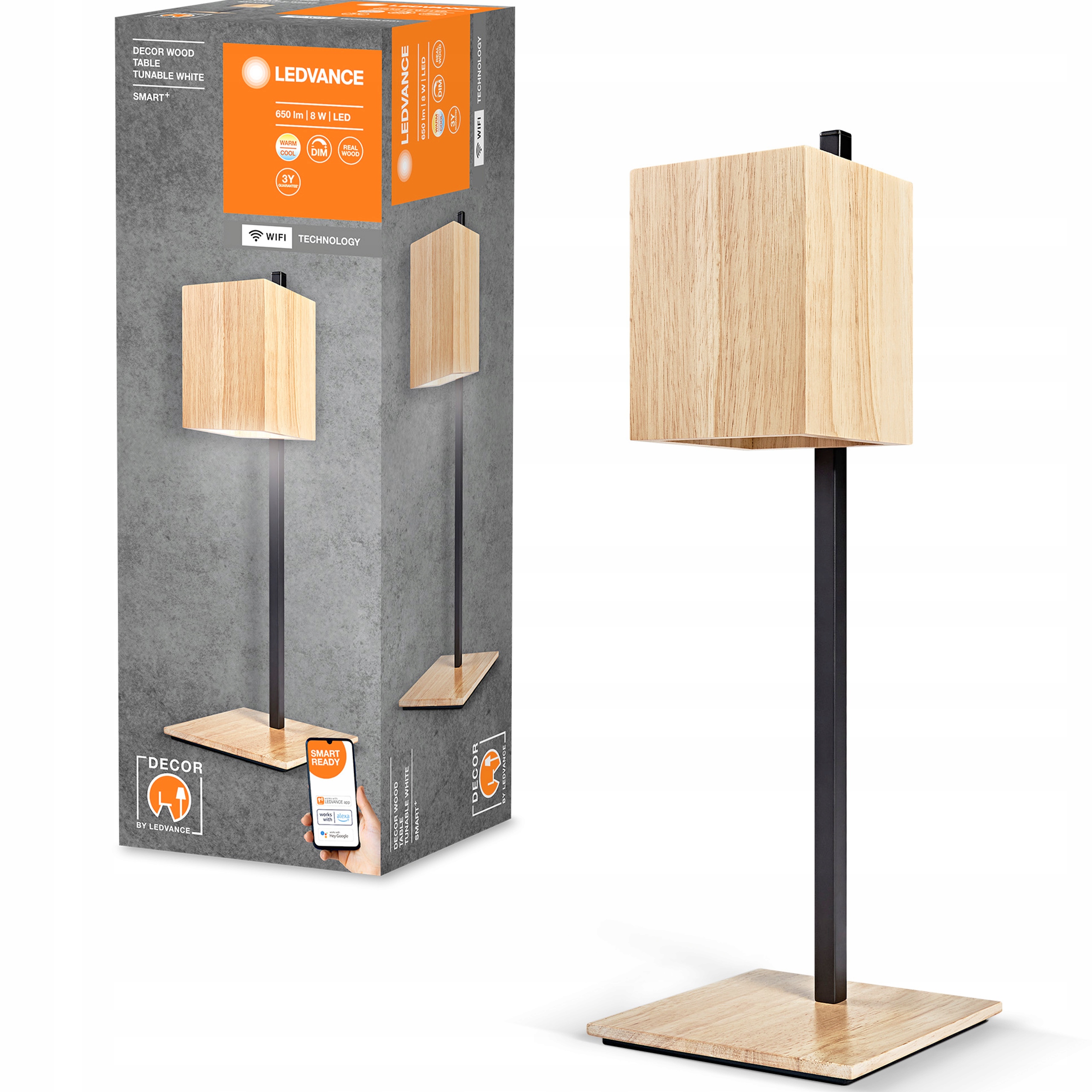 Ledvance Orbis Stolová lampa drevo 21W Smart+wif