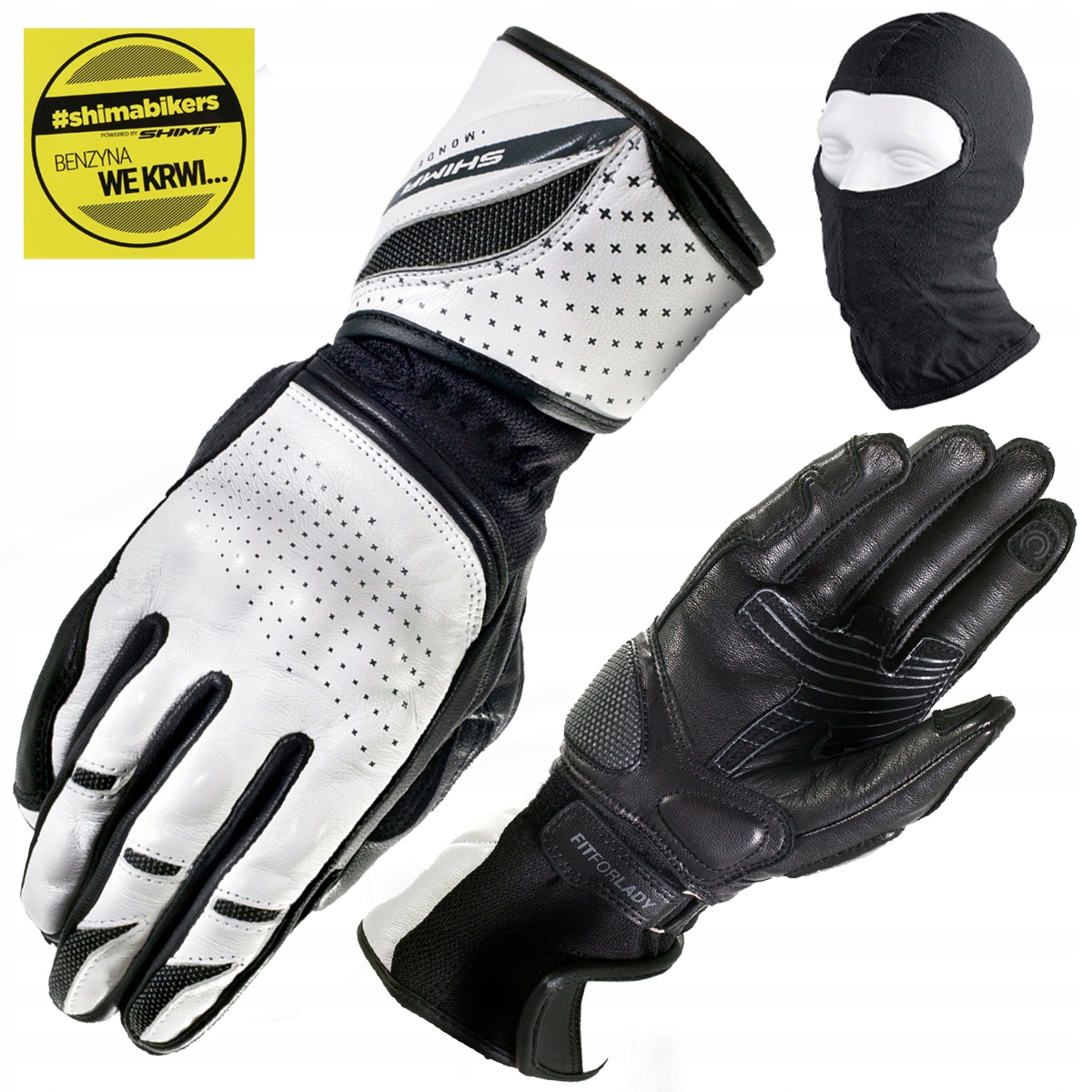 Motocyklové Rukavice Shima Monde White Klasická Dámska Koža Darček