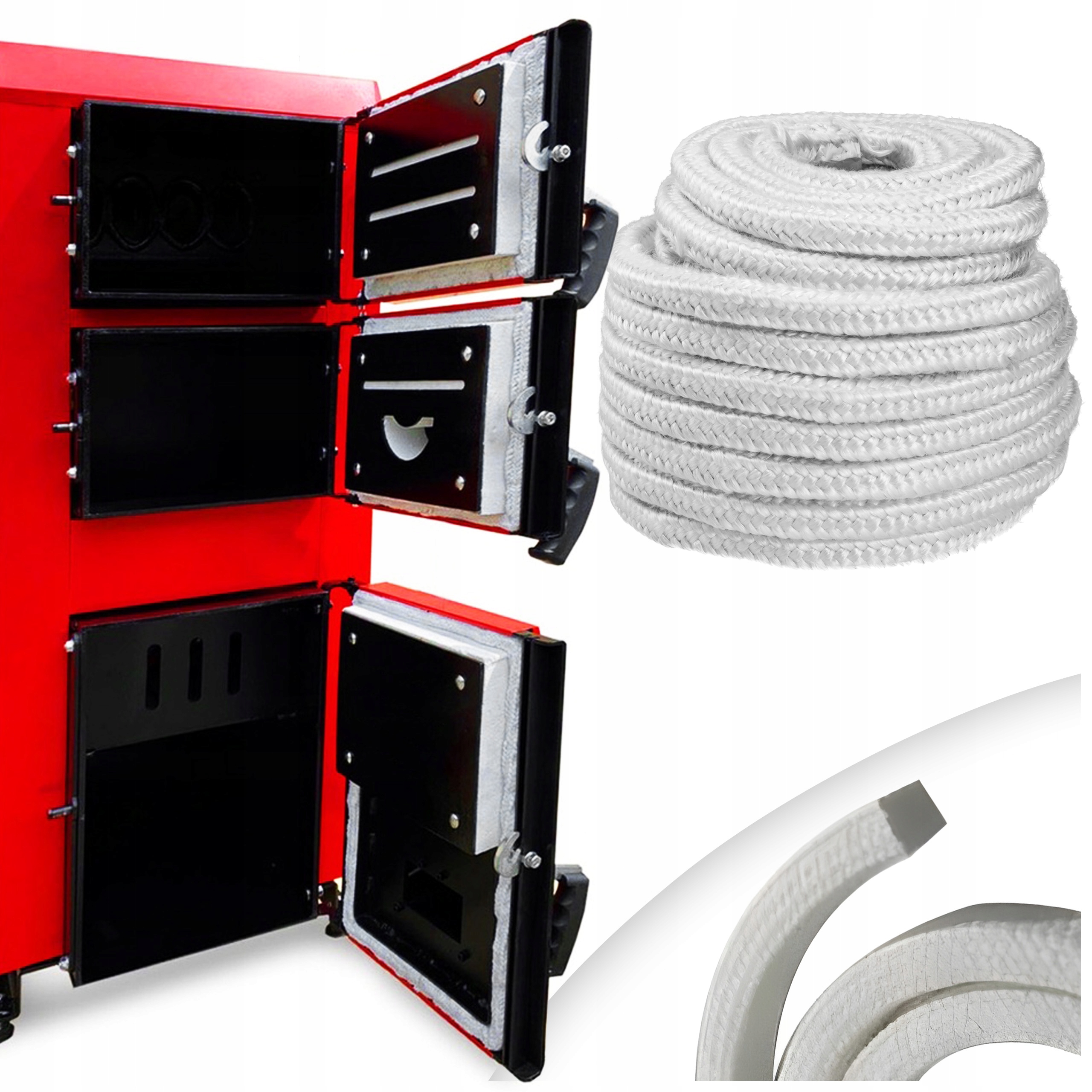 Szczeliwo do pieca SZNUR ŻAROODPORNY 18x18mm 1MB Stan opakowania oryginalne