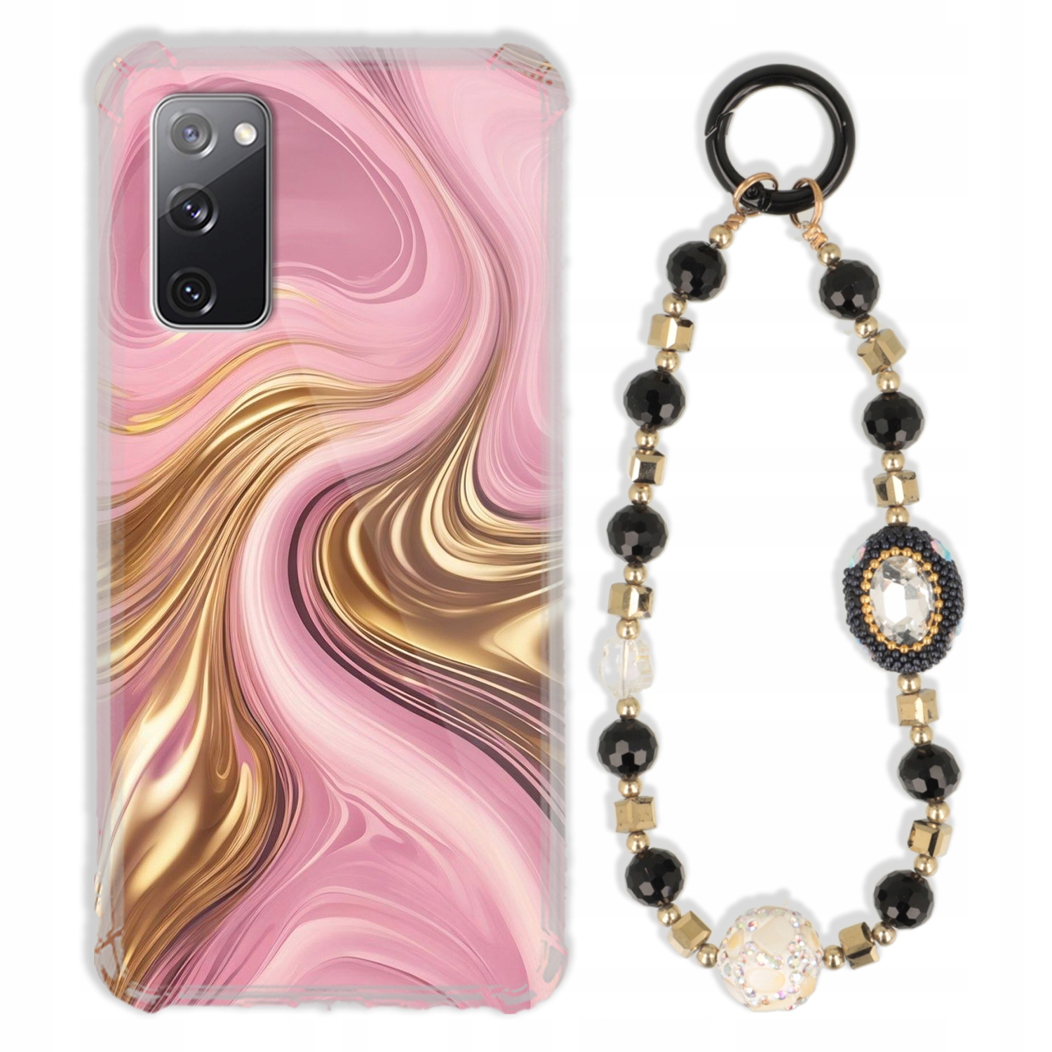 Puzdro Na Samsung S20FE 5G Antishock Zirkóny Čierno Zlaté|odolné|silné
