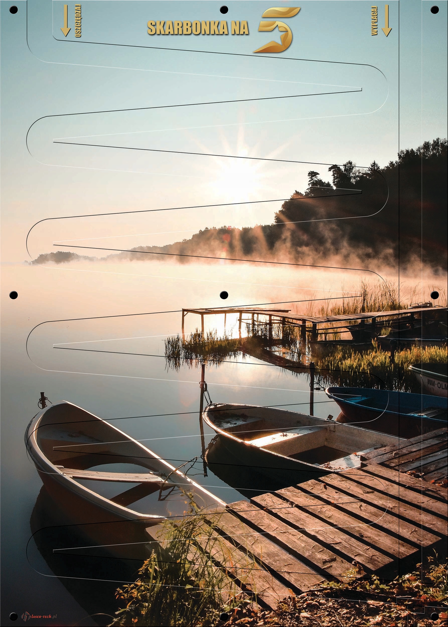 pokladnička na mince 5 zł (polských zlotých) XXL nástěnný obraz 50x70 cm Mazury