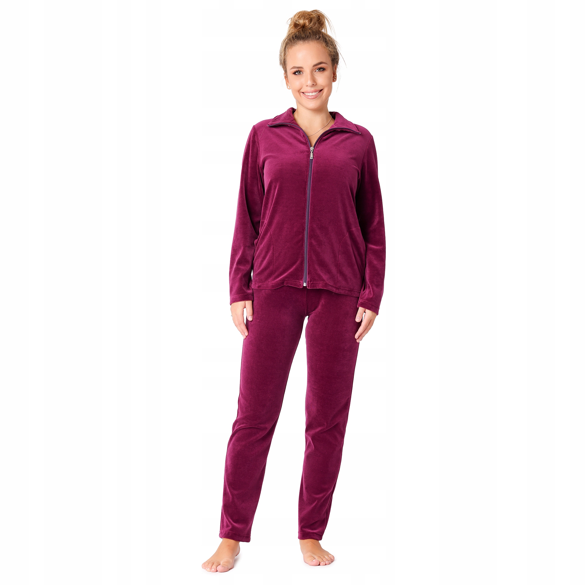 Bellivalini Dres welurowy damski 3XL rozpinany z kieszeniami