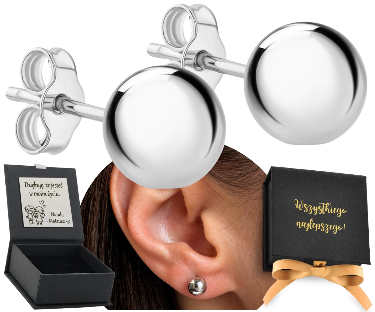 Náušnice Velké Kuličky Stříbrné 8 MM 925