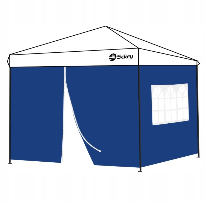 Ściana Ściany Boczne Do Namiotu Pawilonu Altany 3x3 Niebieskie 2 Sztuki