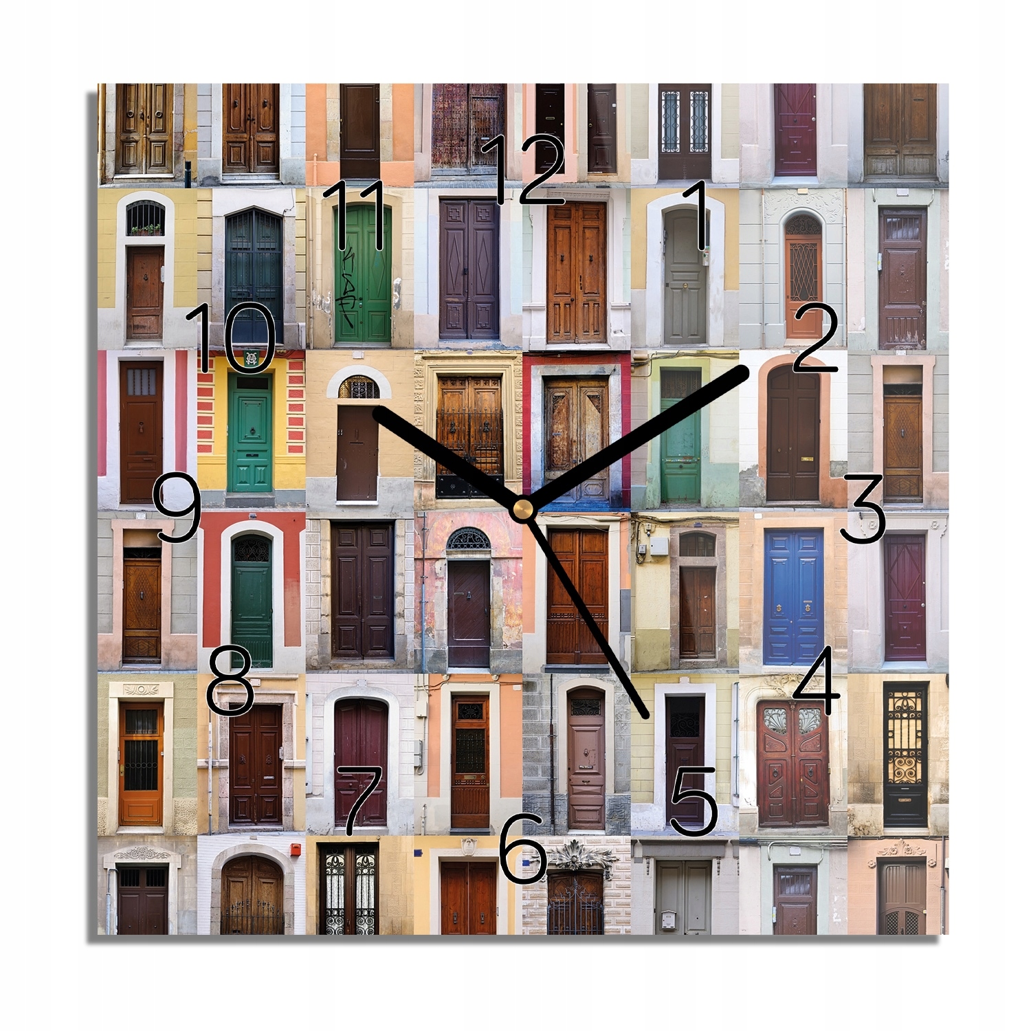 

Drzwi Barcelona zegar na szkle z grafiką 30x30