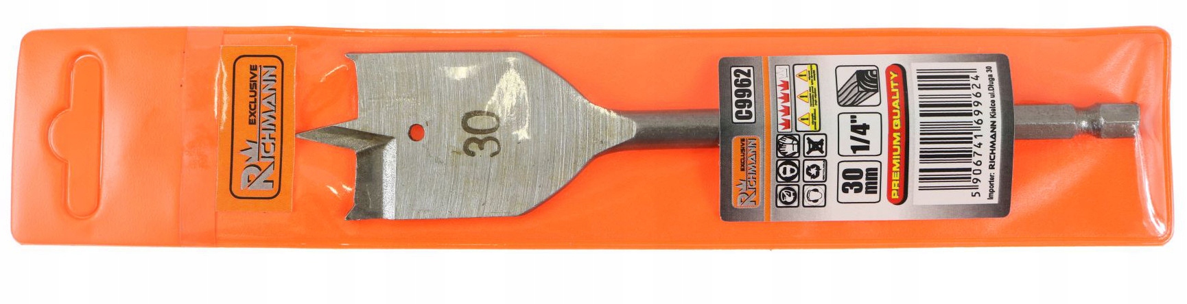 WIERTŁO PIÓROWE ŁOPATKOWE DO DREWNA 30MM C9962 Zastosowanie do drewna