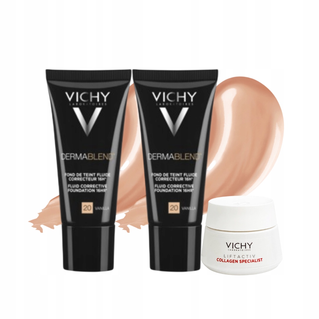 Fluid korygujący kryjący Vichy Dermablend Fluid odcień 20 Vanilla 30ml-2PAK