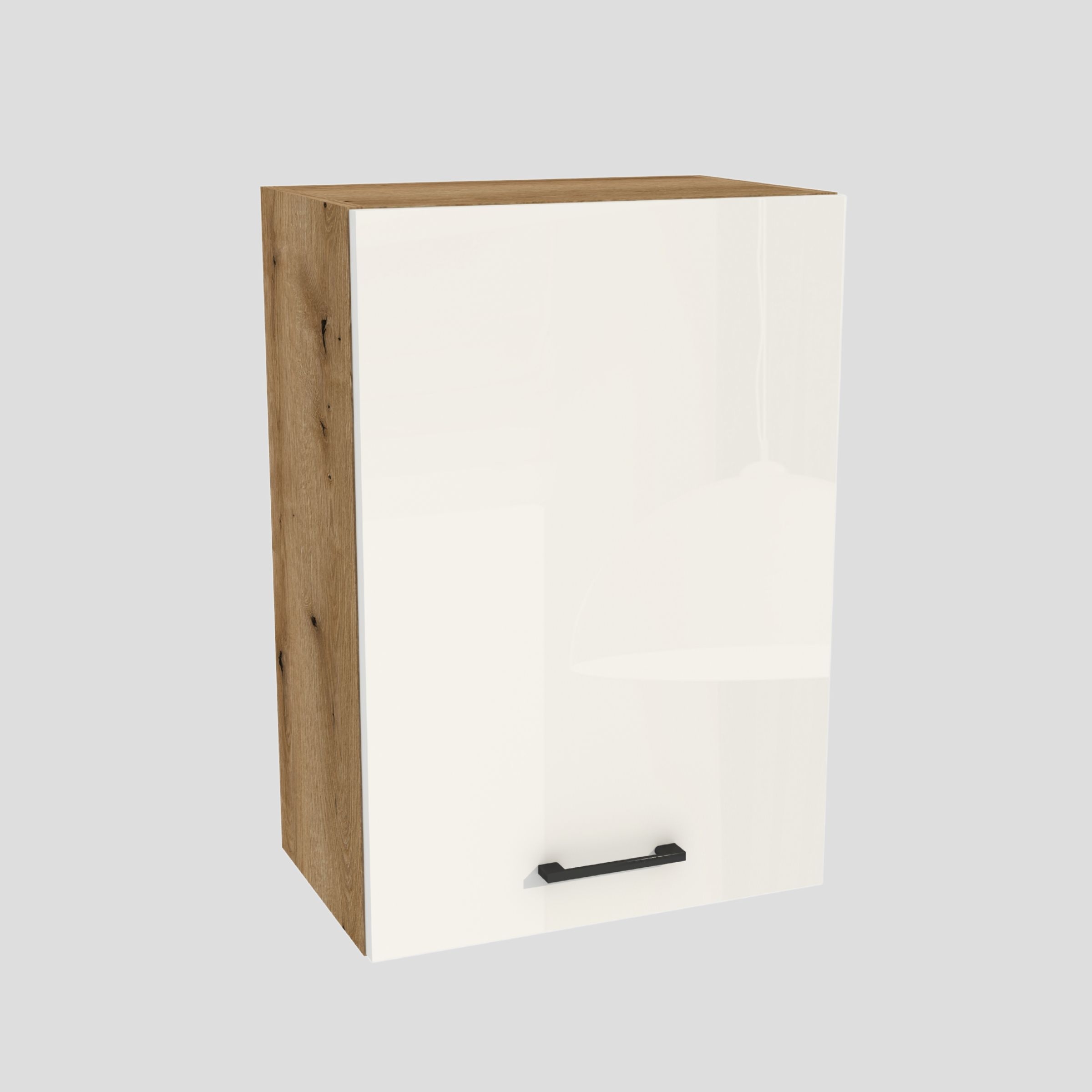 Horná kuchynská skrinka 50/72 Capri korpus Dub Evoke predná strana Biely Akryl Lesk