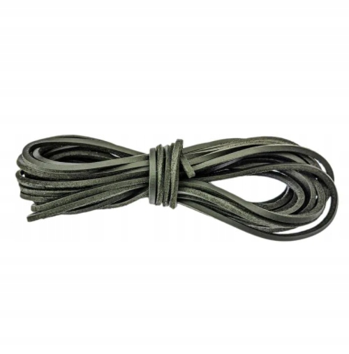 Plochý Kožený Řemínek Černý 4MM/4MM 10 Metrů